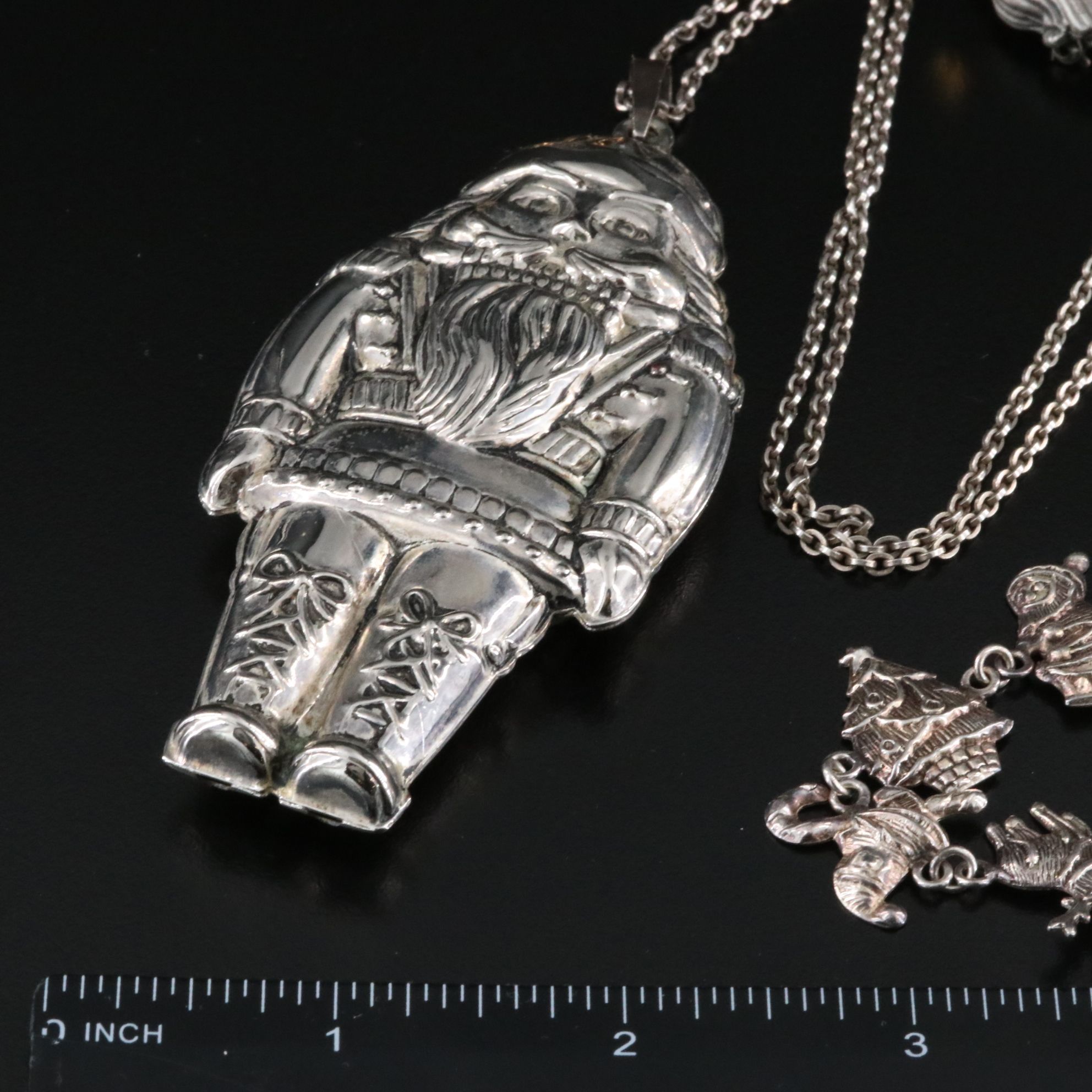 Vintage Christmas Themed Jewelry Featuring Sterling and Mother-of-Pearl