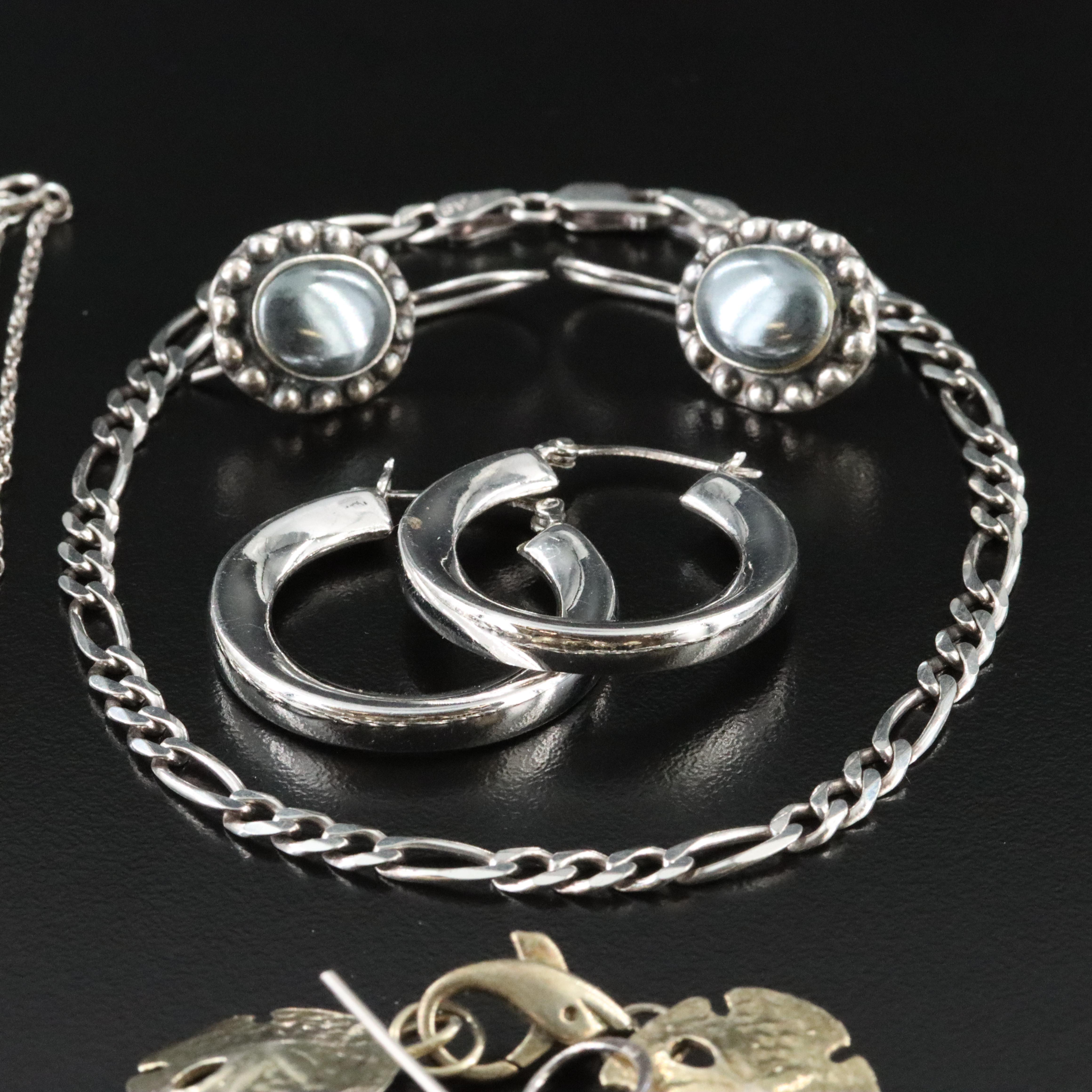 Sterling Jewelry Collection Including Santa and Sea Life Bracelet
