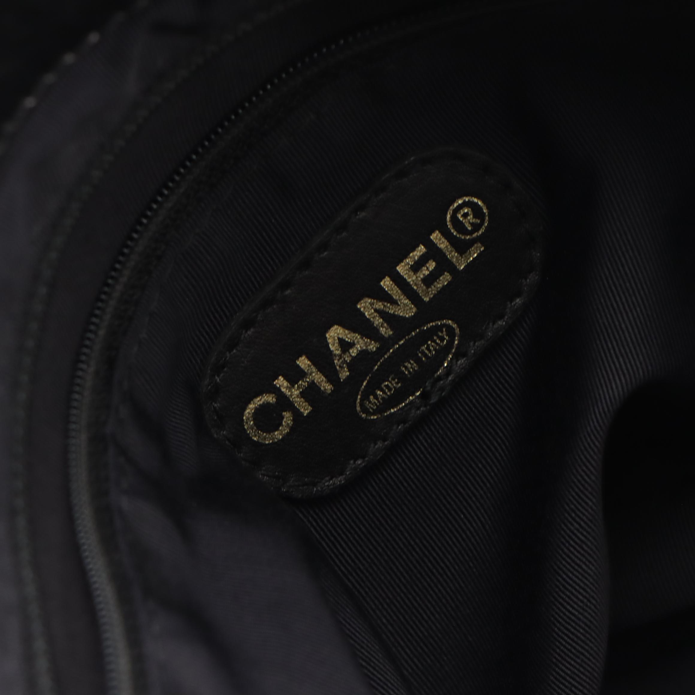 Chanel Black CC Coco Mark Embossed Leather Shoulder Tote