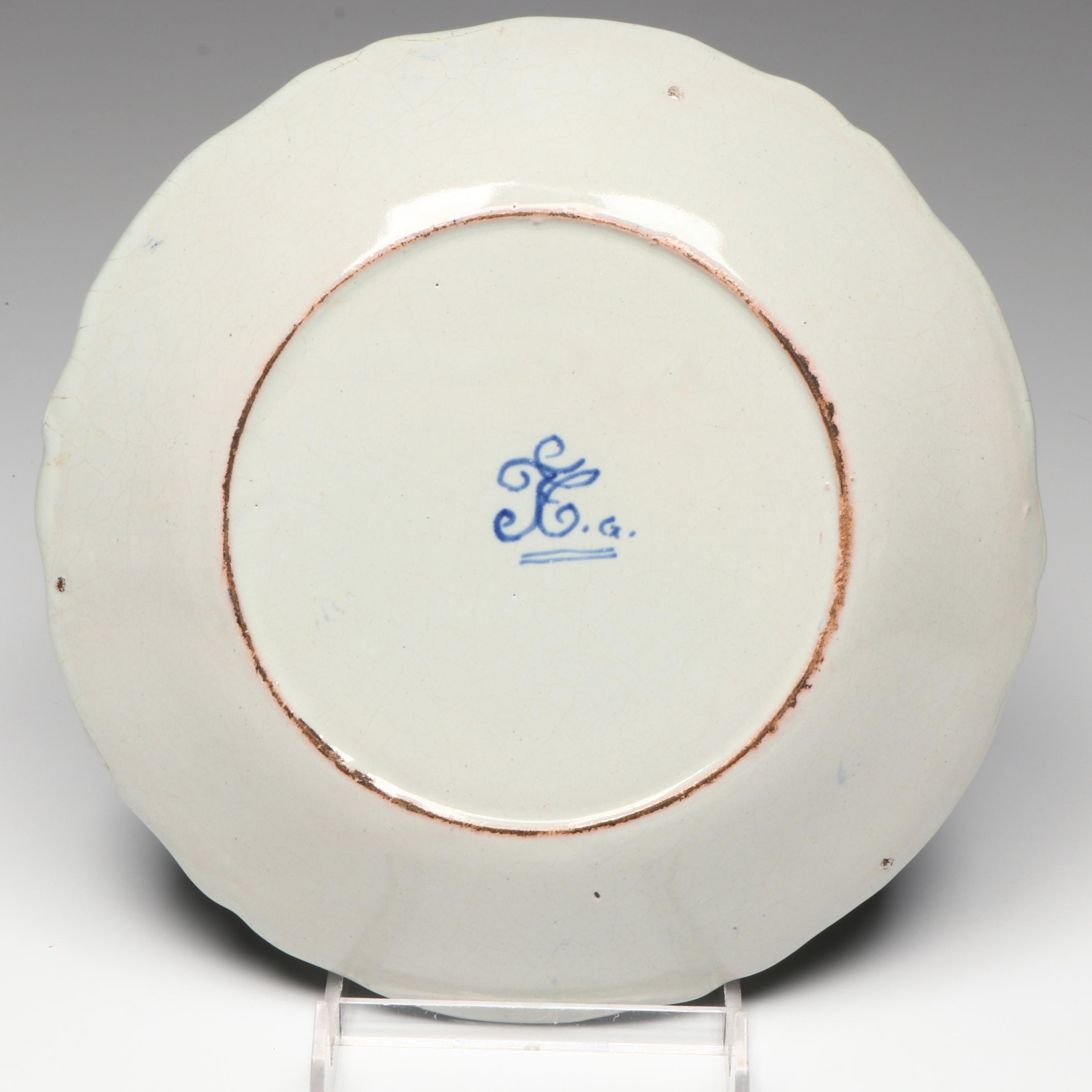 Nevers Style Faïence Evêque de Meaux Cabinet Plate