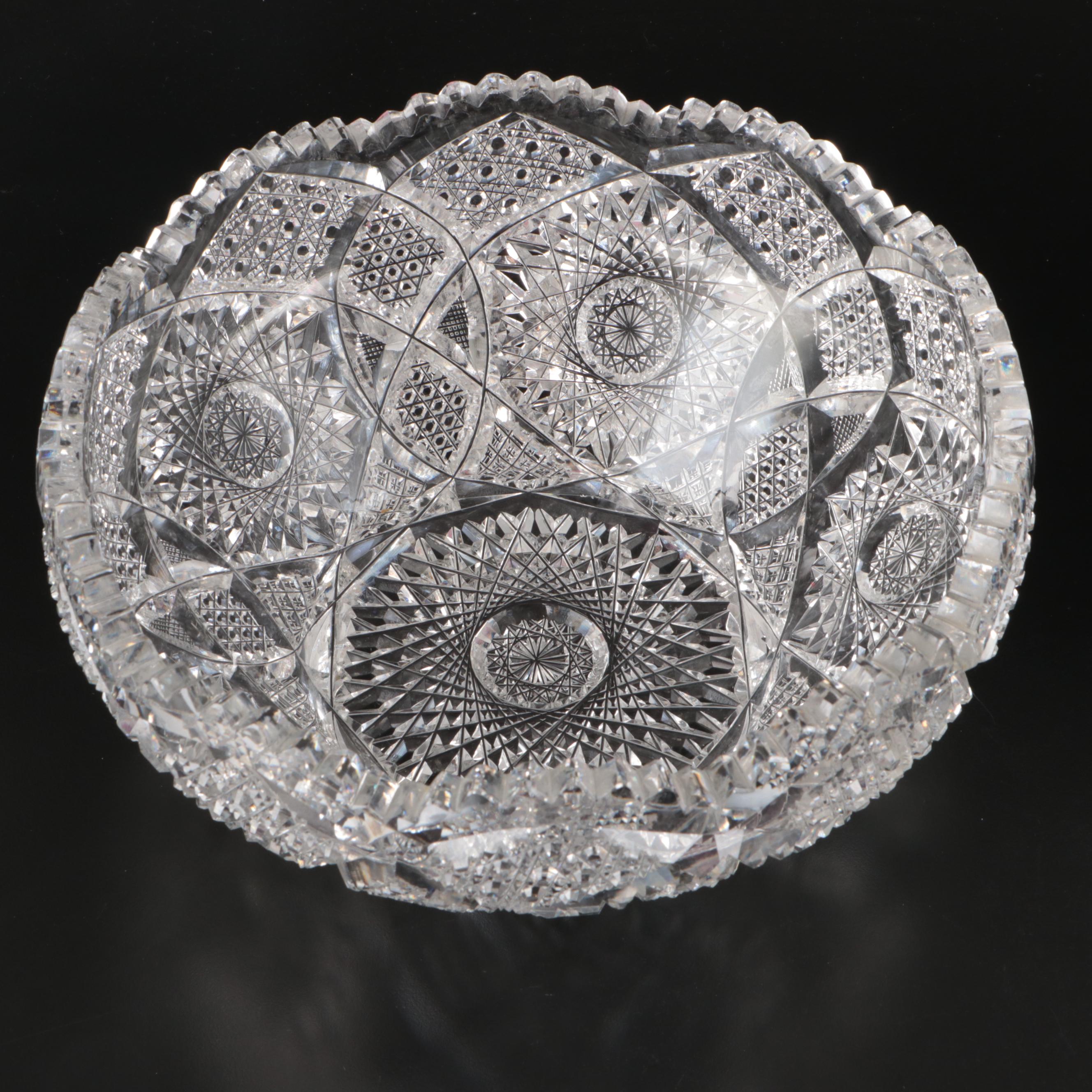 American Brilliant Style Cut Glass Bowls, Late 19th/Early 20th Century