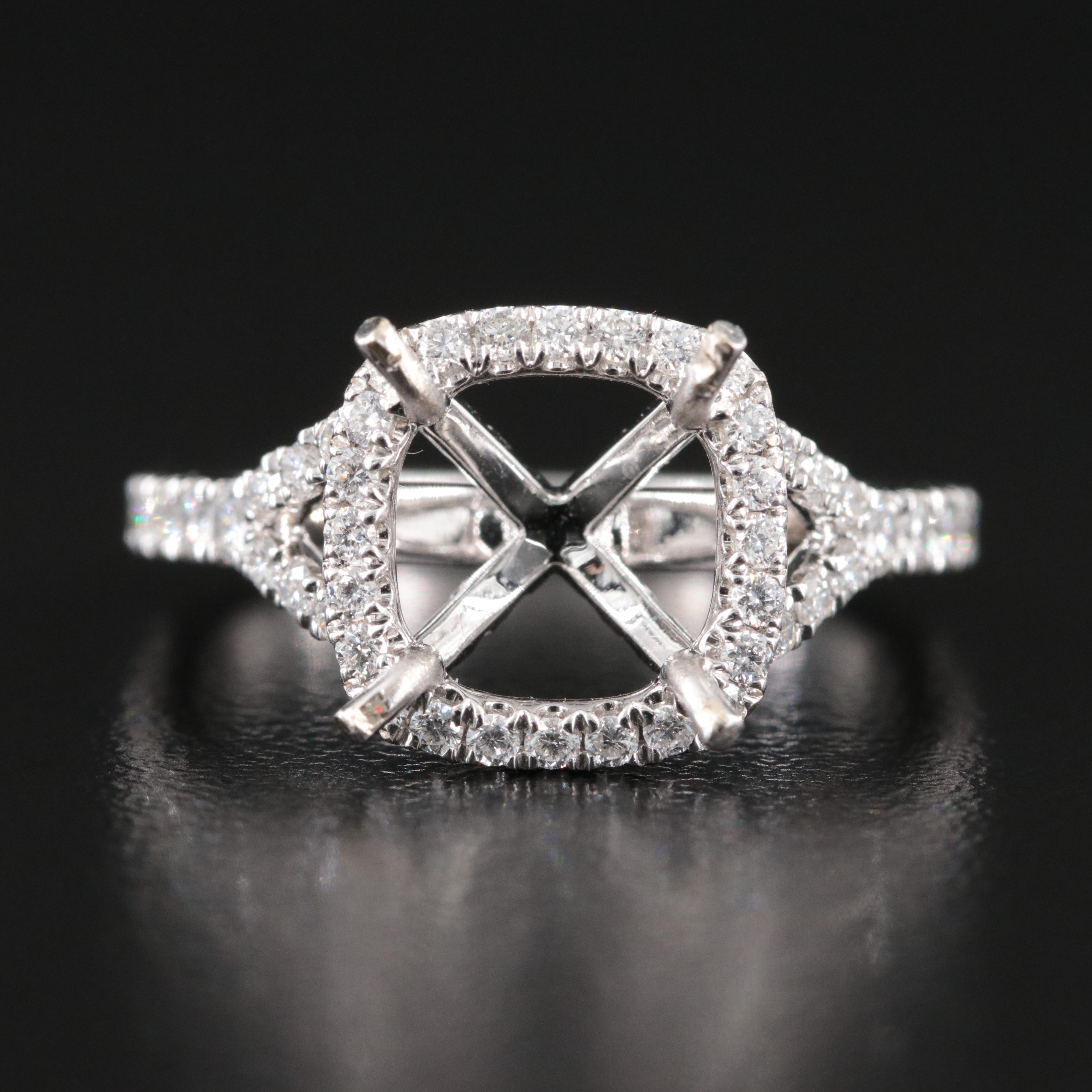 18K 0.69 CTW Diamond Semi-Mount Ring