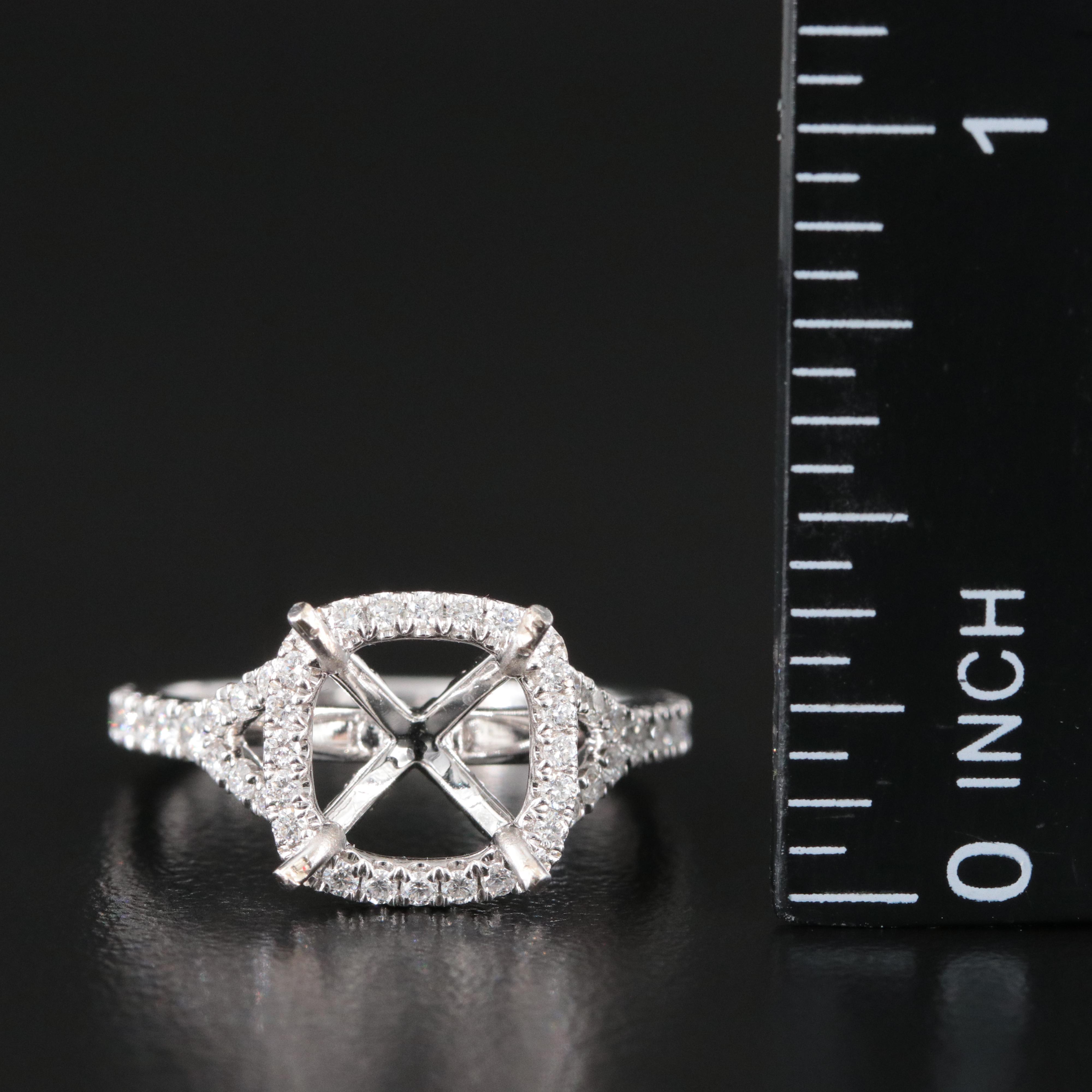 18K 0.69 CTW Diamond Semi-Mount Ring