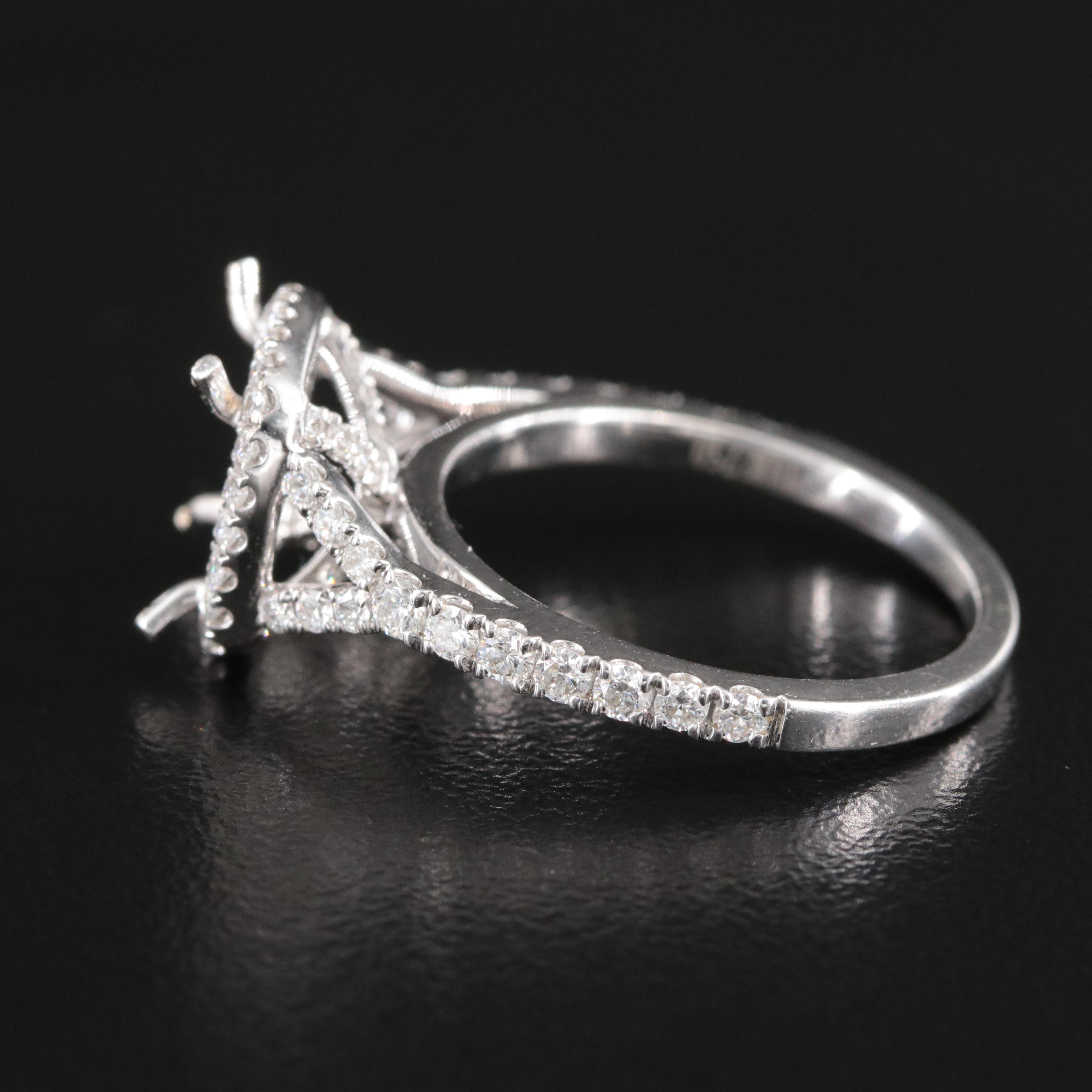 18K 0.69 CTW Diamond Semi-Mount Ring