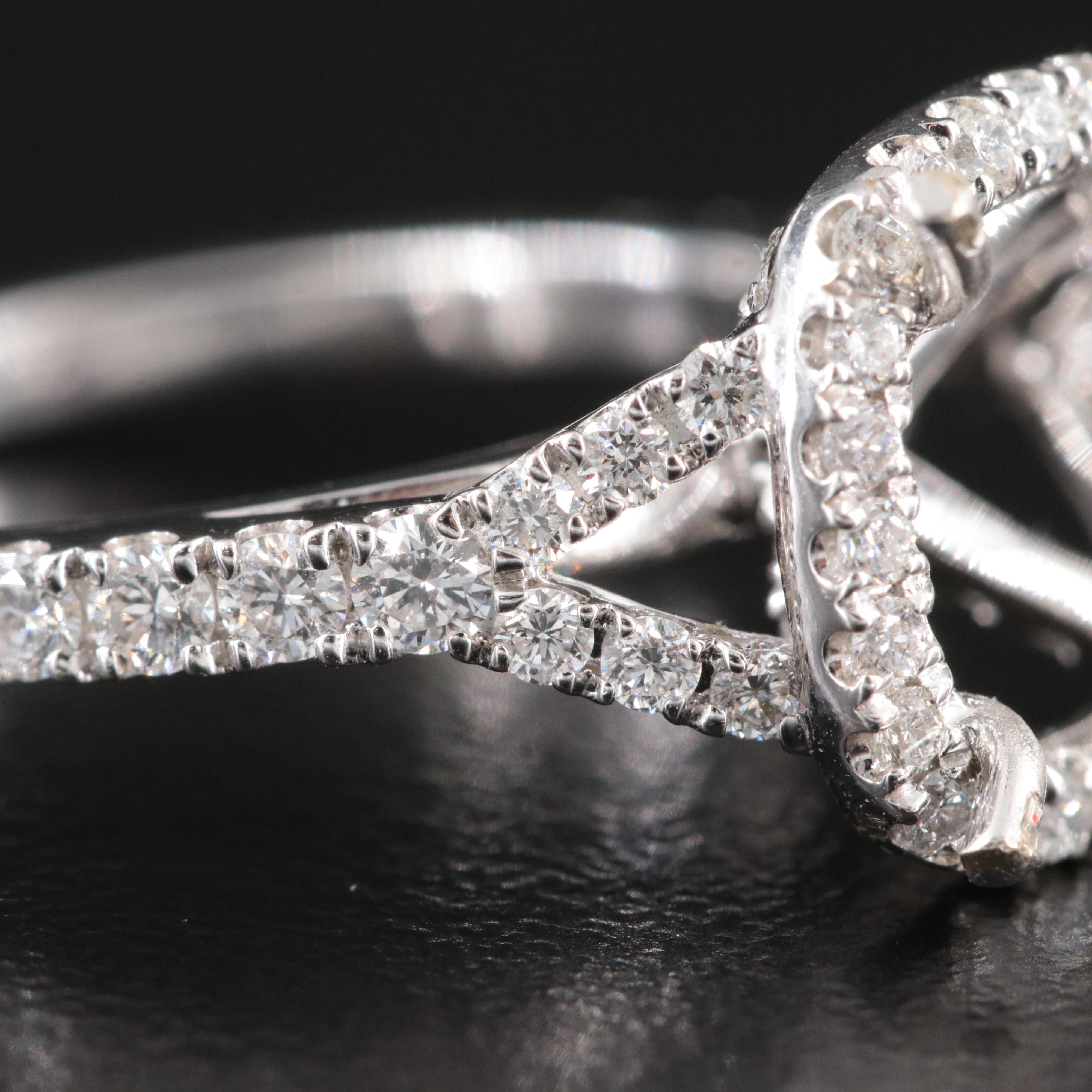 18K 0.69 CTW Diamond Semi-Mount Ring