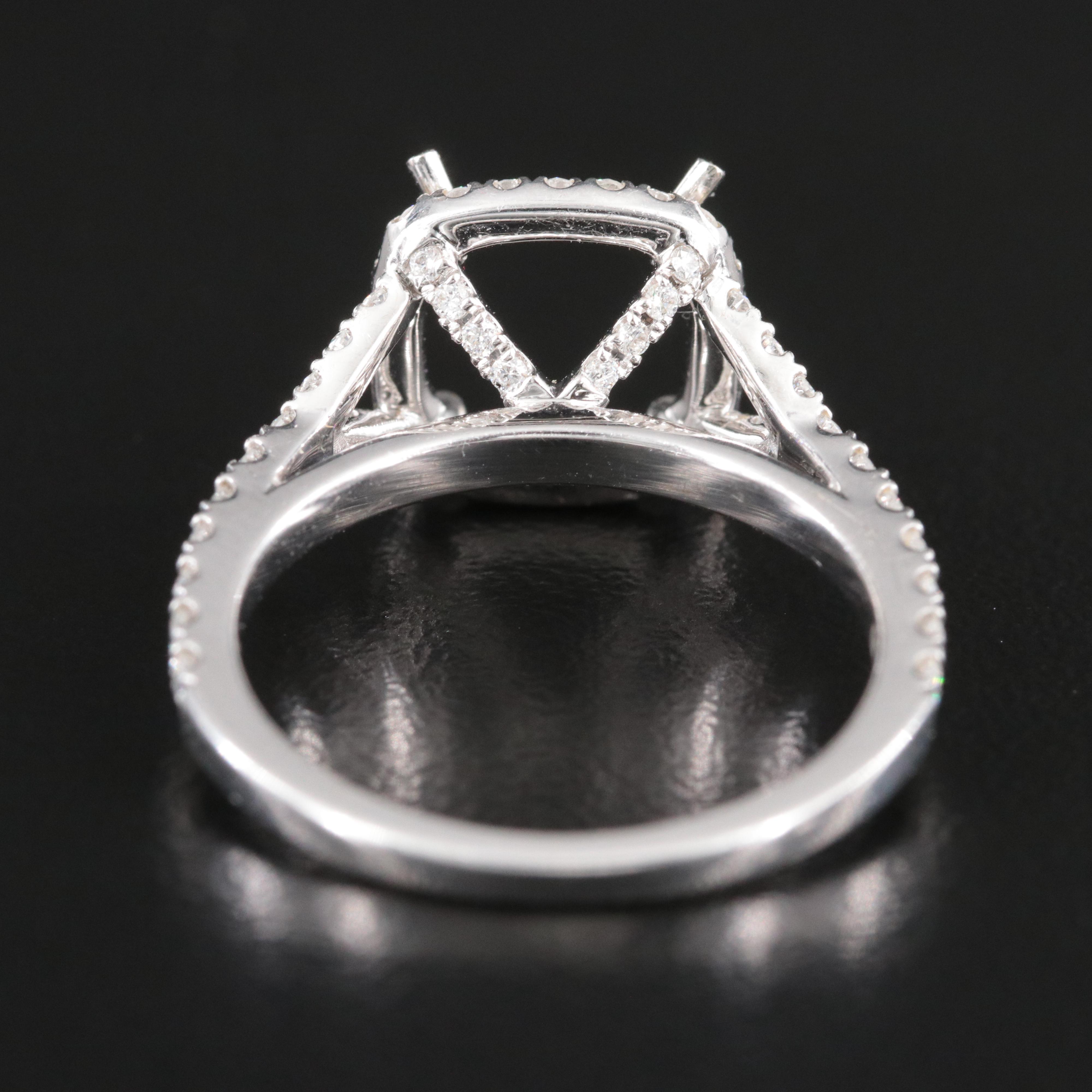 18K 0.69 CTW Diamond Semi-Mount Ring