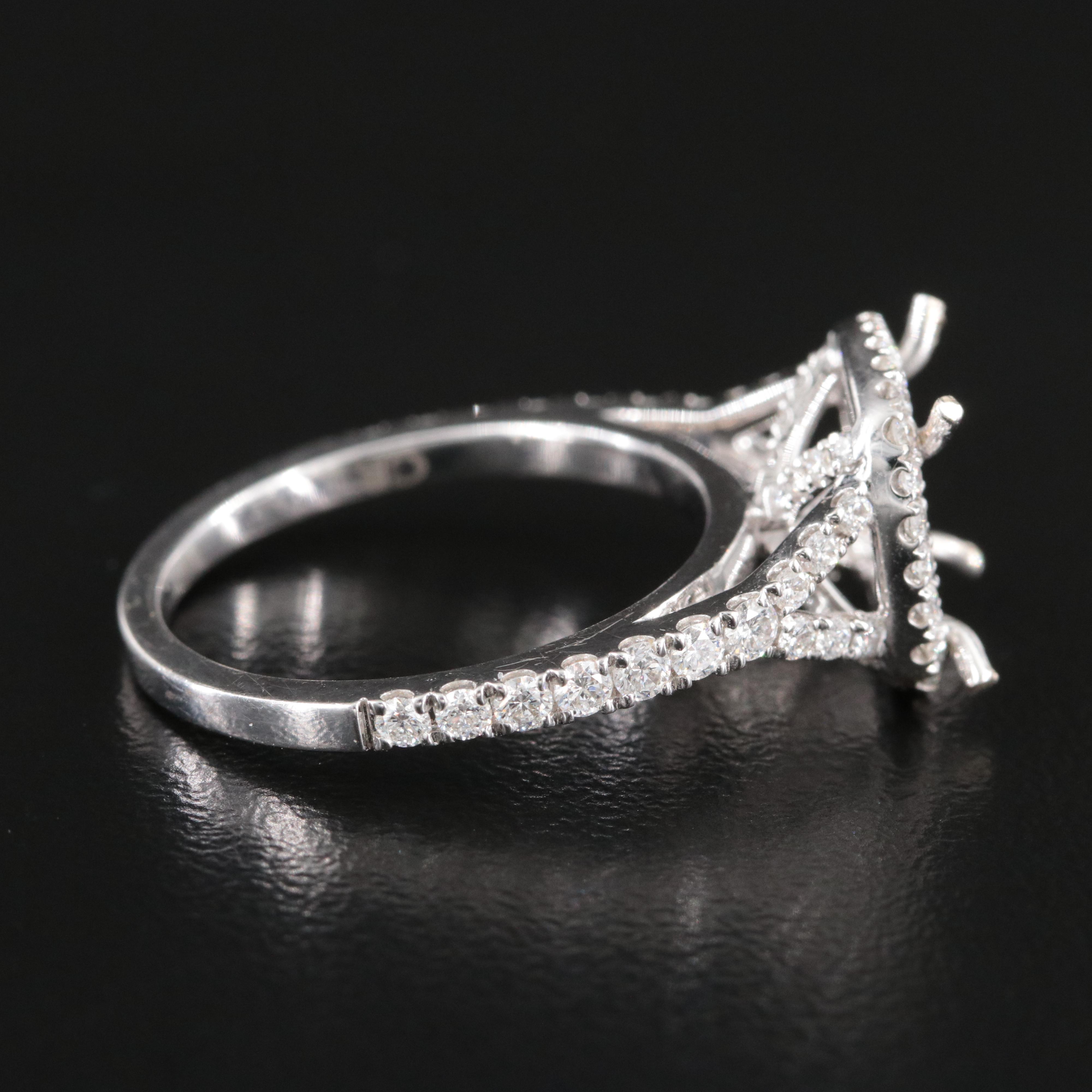 18K 0.69 CTW Diamond Semi-Mount Ring