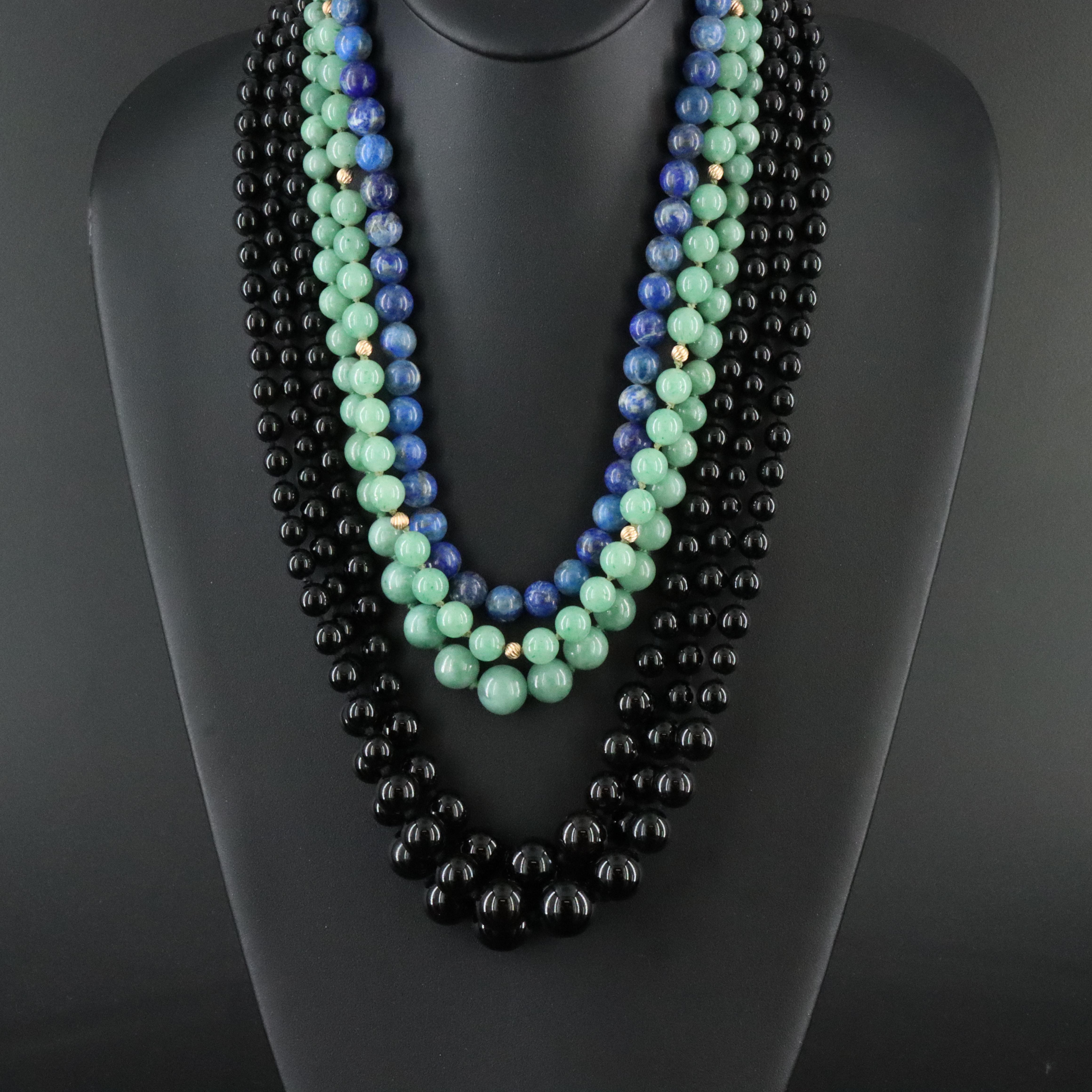 Gemstone Necklace Collection Including 14K Spacer Beads