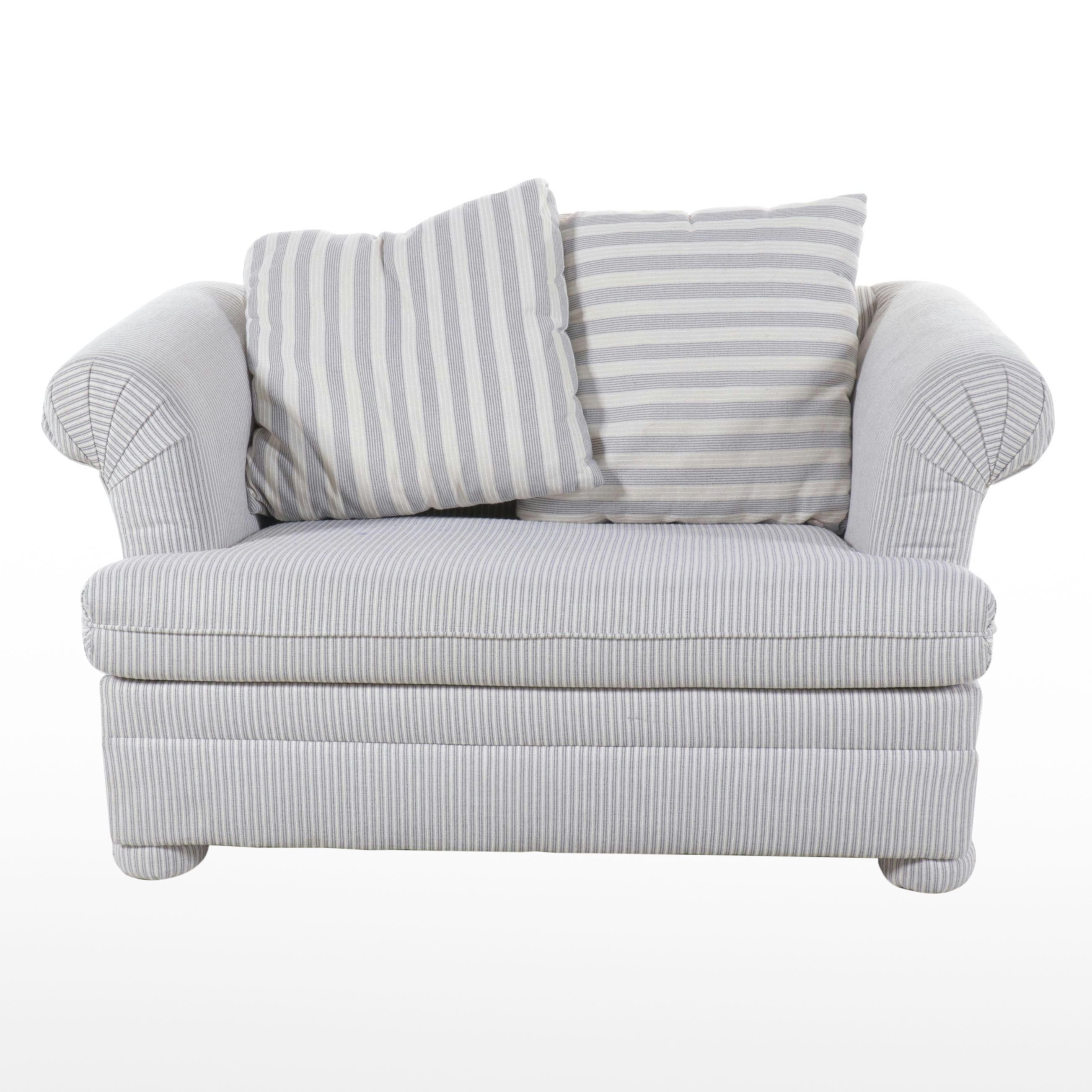 Ellis Home Furnishings Striped Upholstered Sleeper Settee
