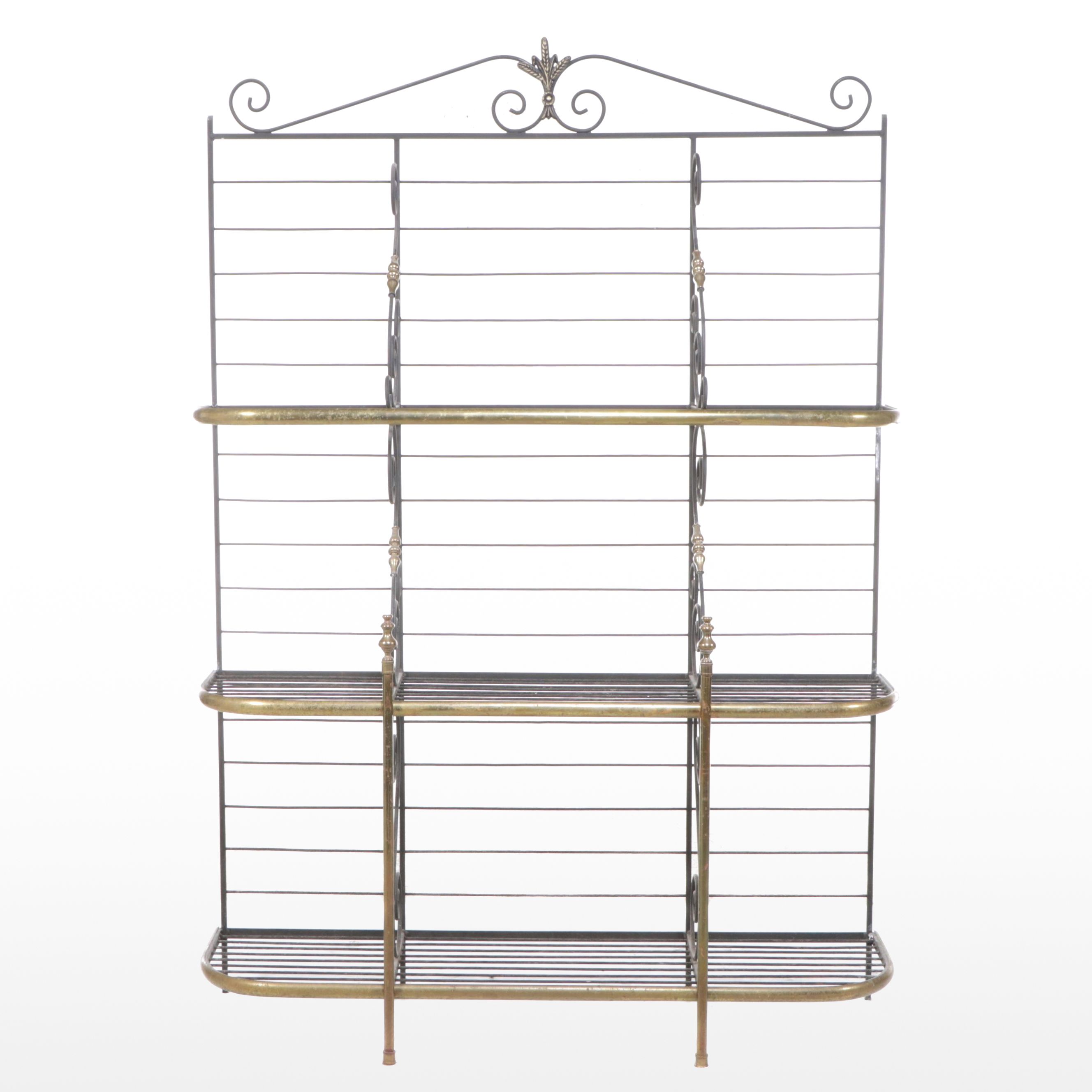 Wrought Metal Étagère Bookcase, Late 20th Century