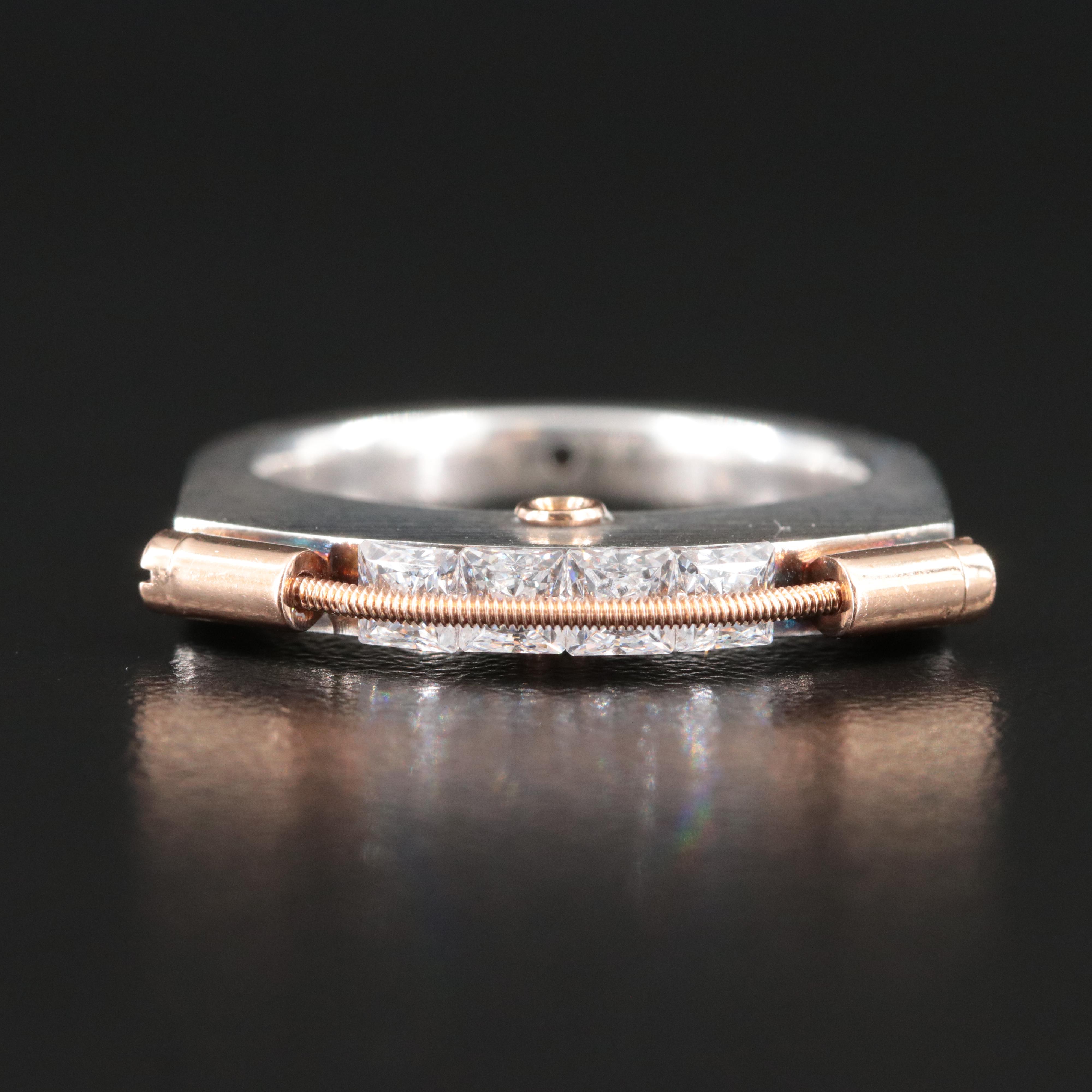 Tomasz Plodowski "Tension" Sterling Ring with 14K Accents