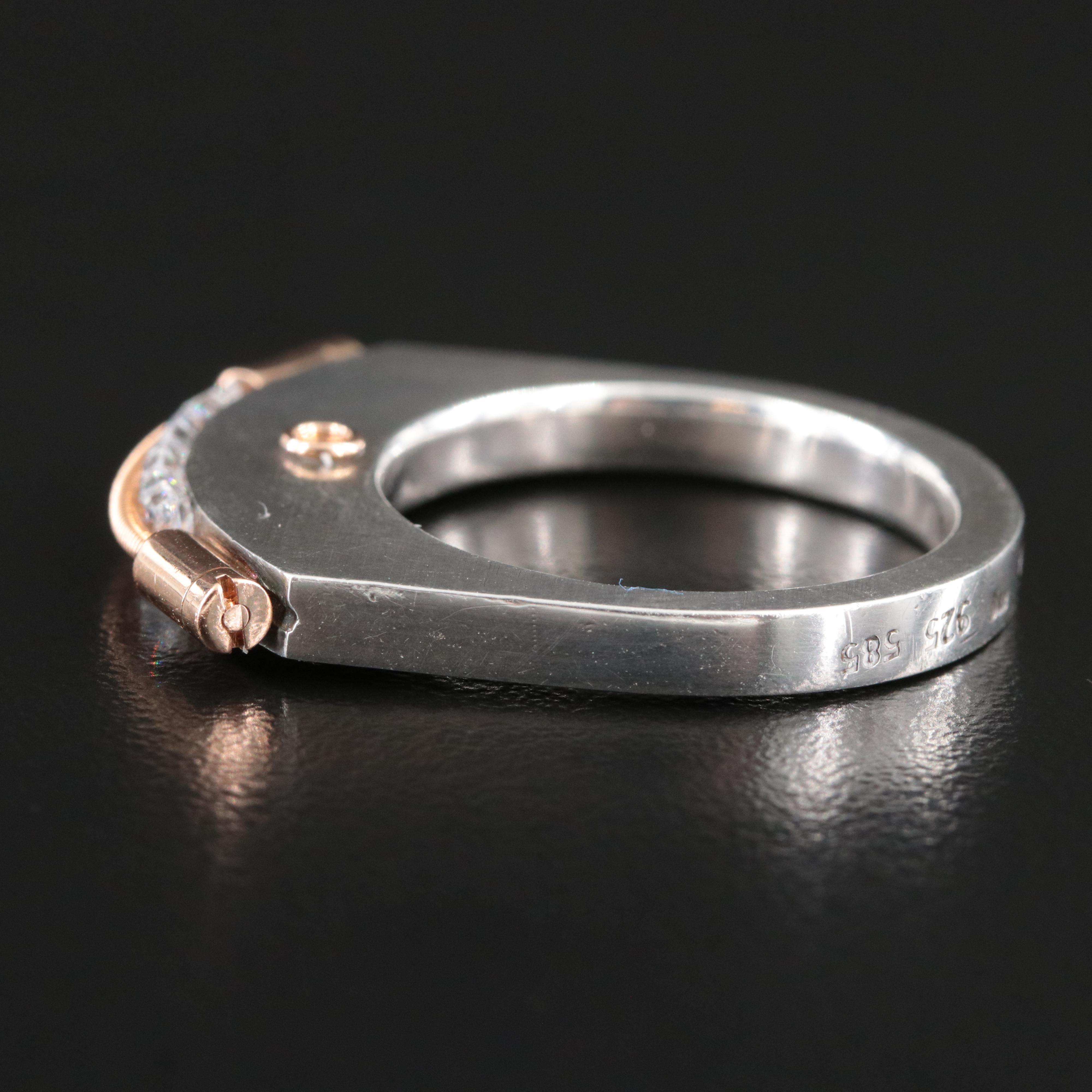 Tomasz Plodowski "Tension" Sterling Ring with 14K Accents