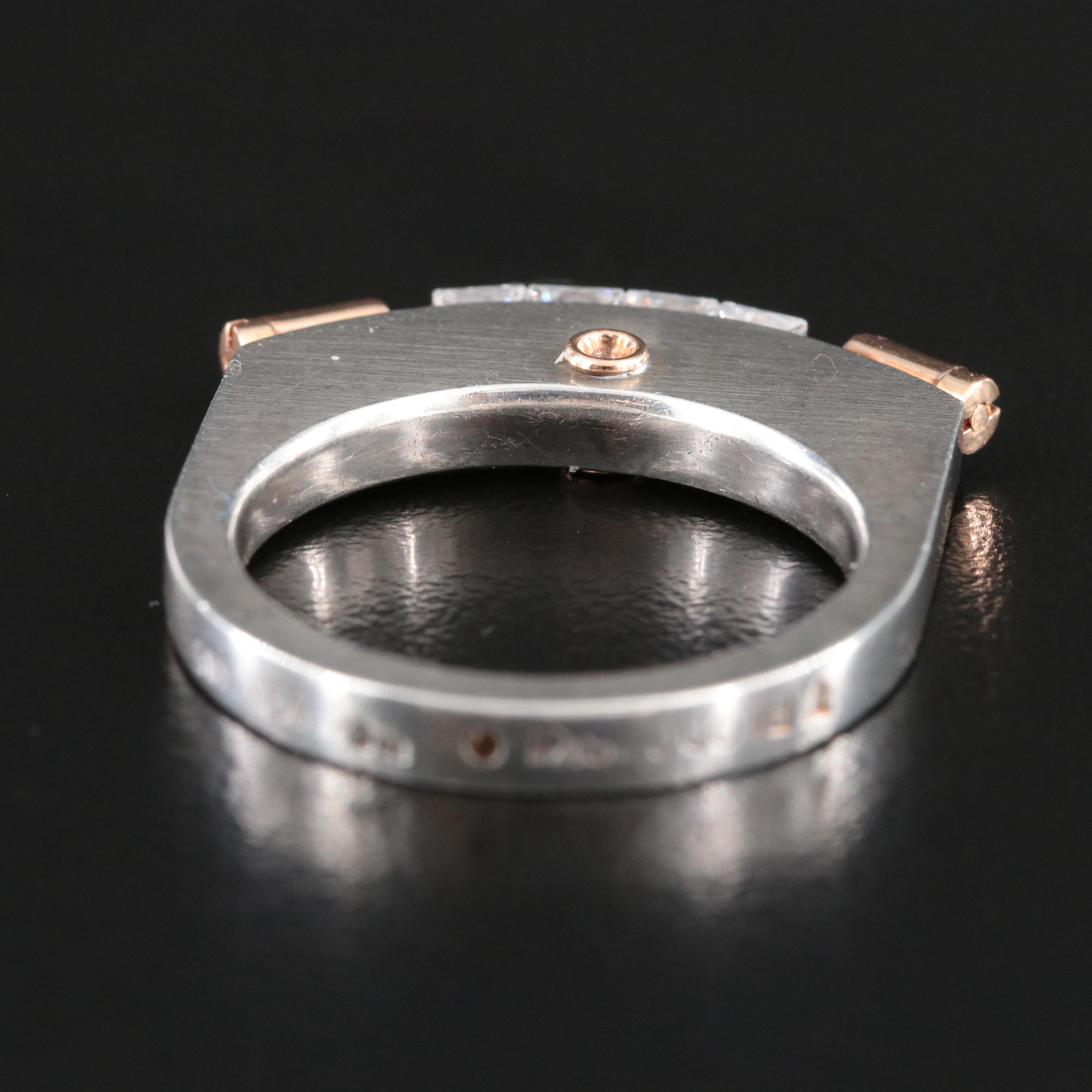 Tomasz Plodowski "Tension" Sterling Ring with 14K Accents
