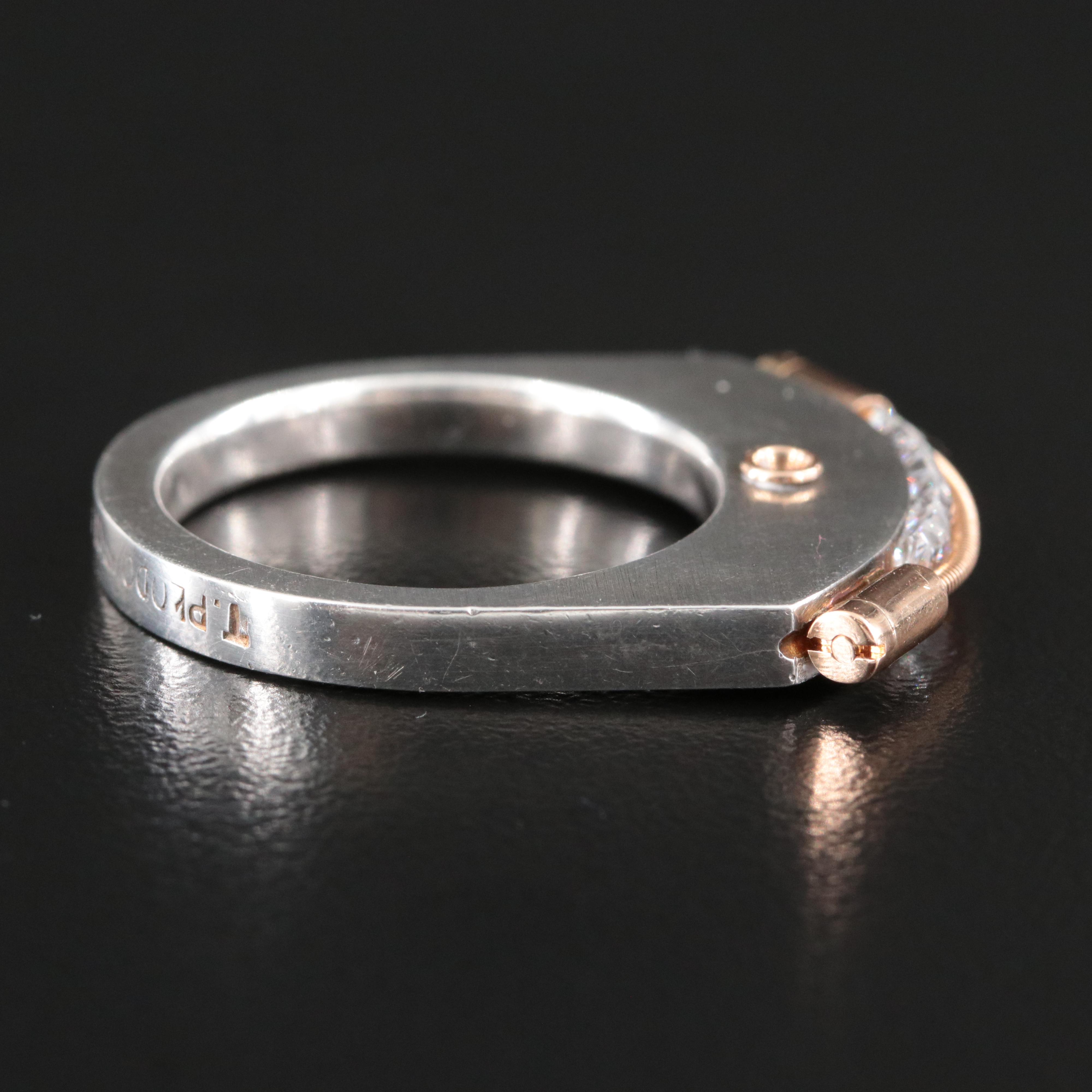 Tomasz Plodowski "Tension" Sterling Ring with 14K Accents