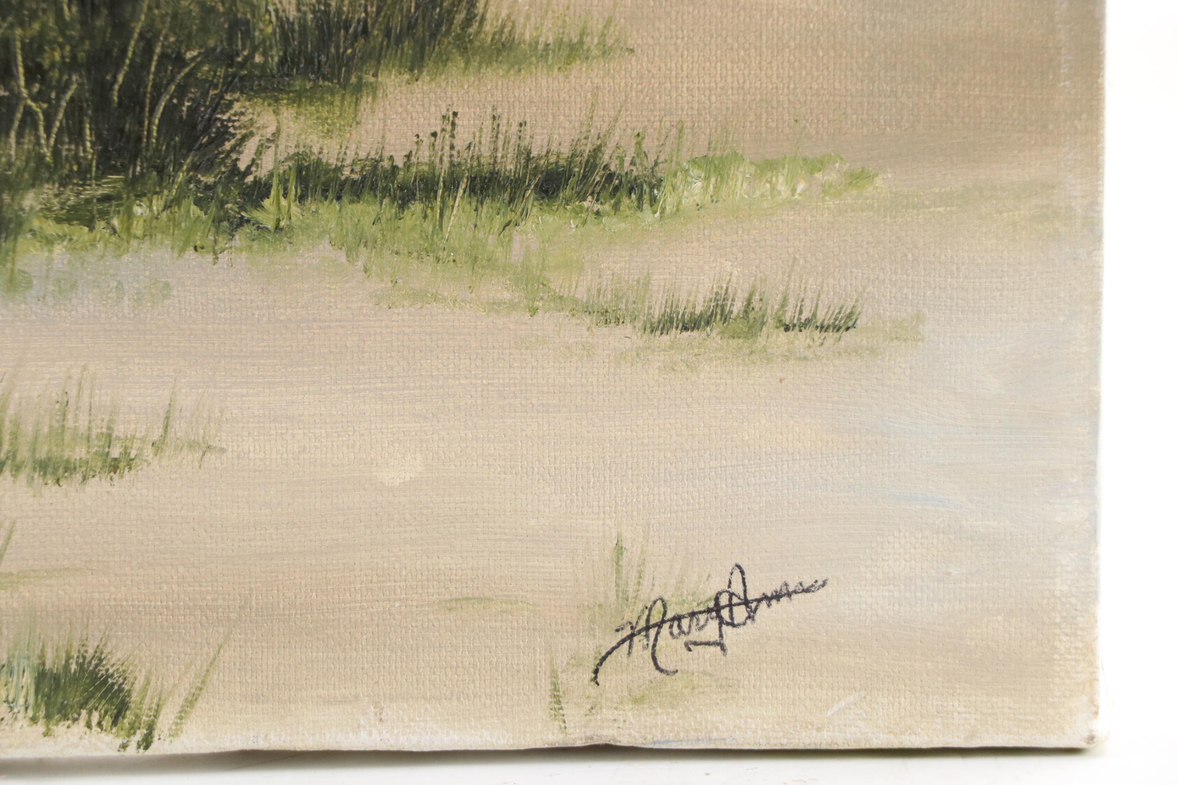 Mary Ann Acrylic Painting of Young Lady Reading with Kitten in Basket