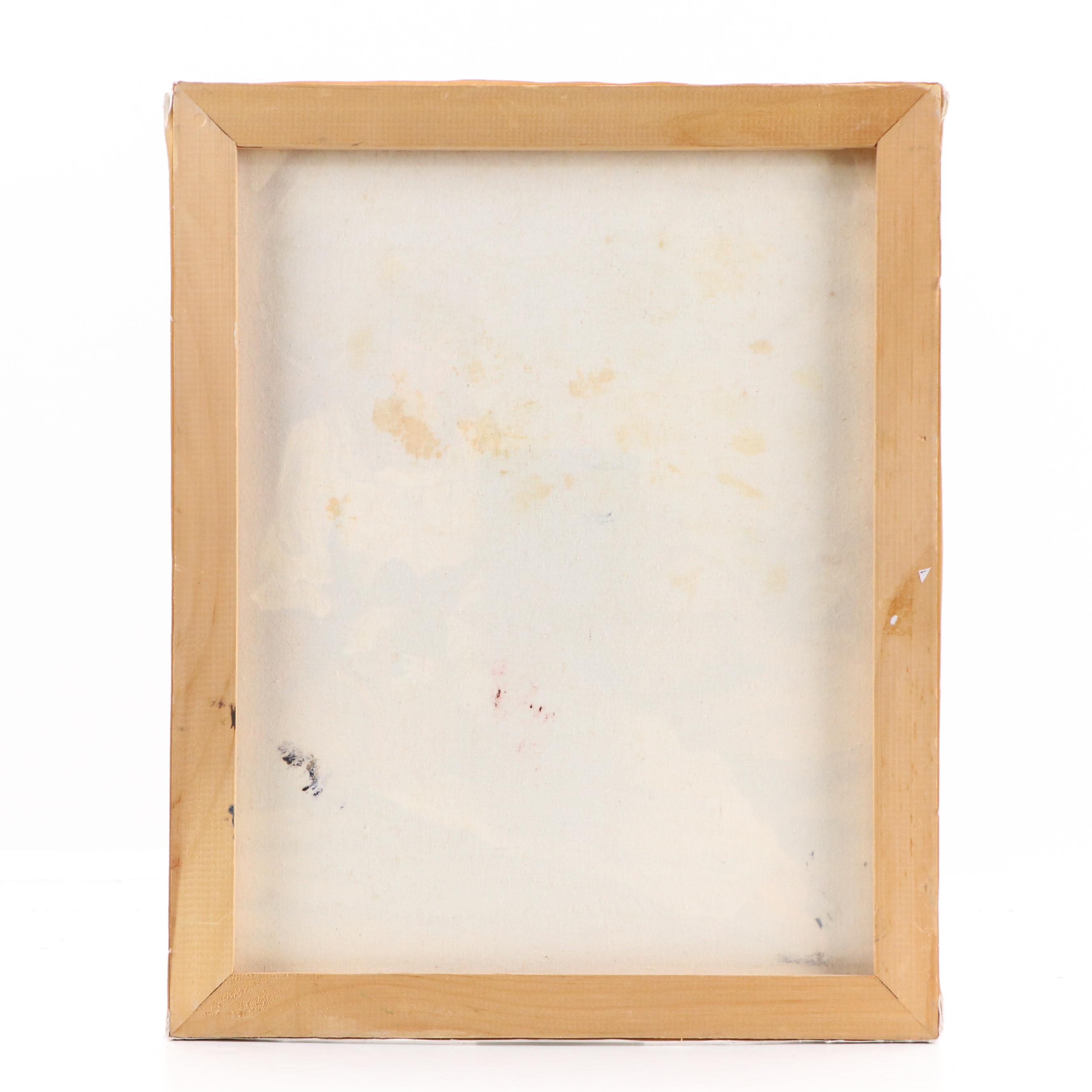 Mary Ann Acrylic Painting of Young Lady Reading with Kitten in Basket