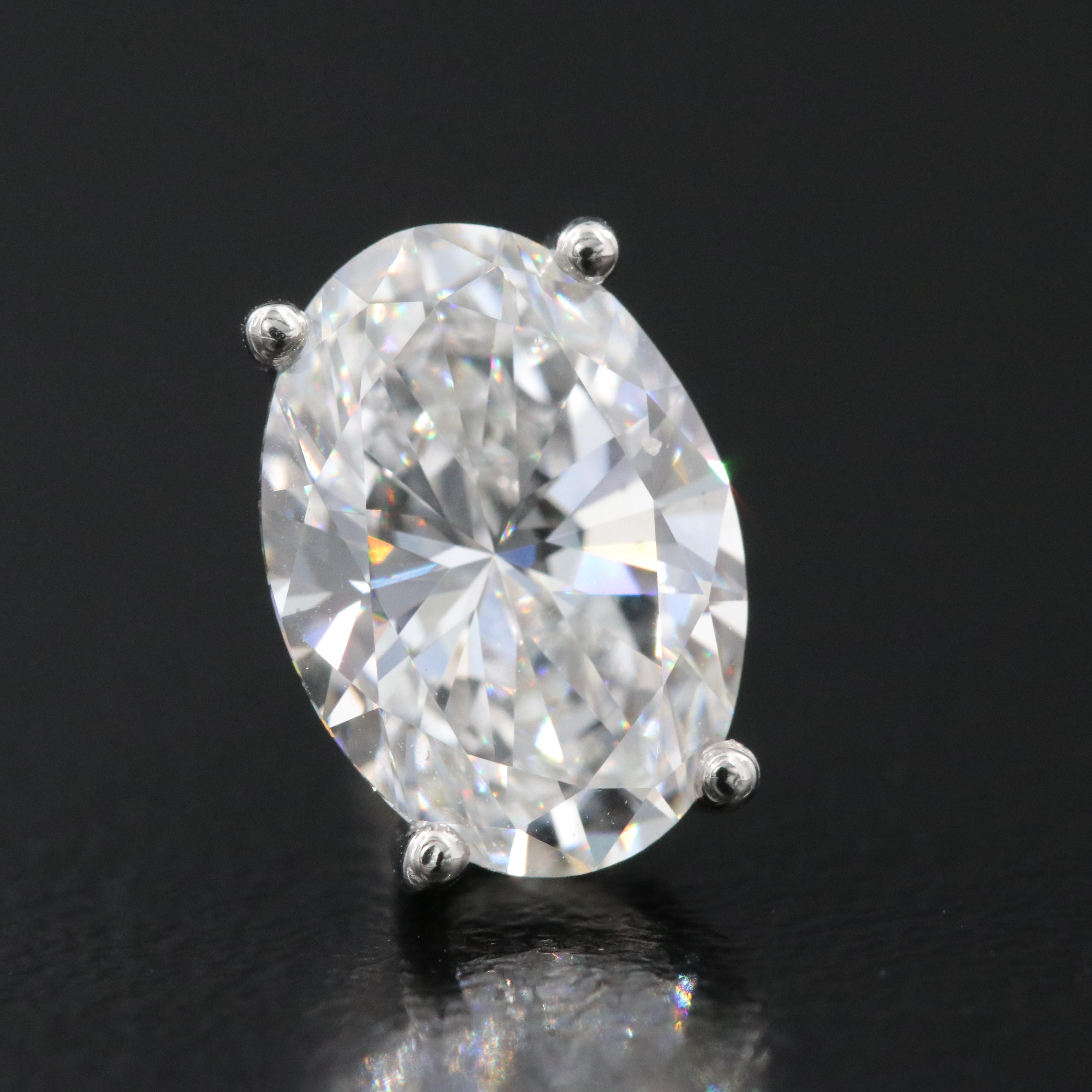 Platinum 4.18 CTW Lab Grown Diamond Stud Earrings with IGI Reports