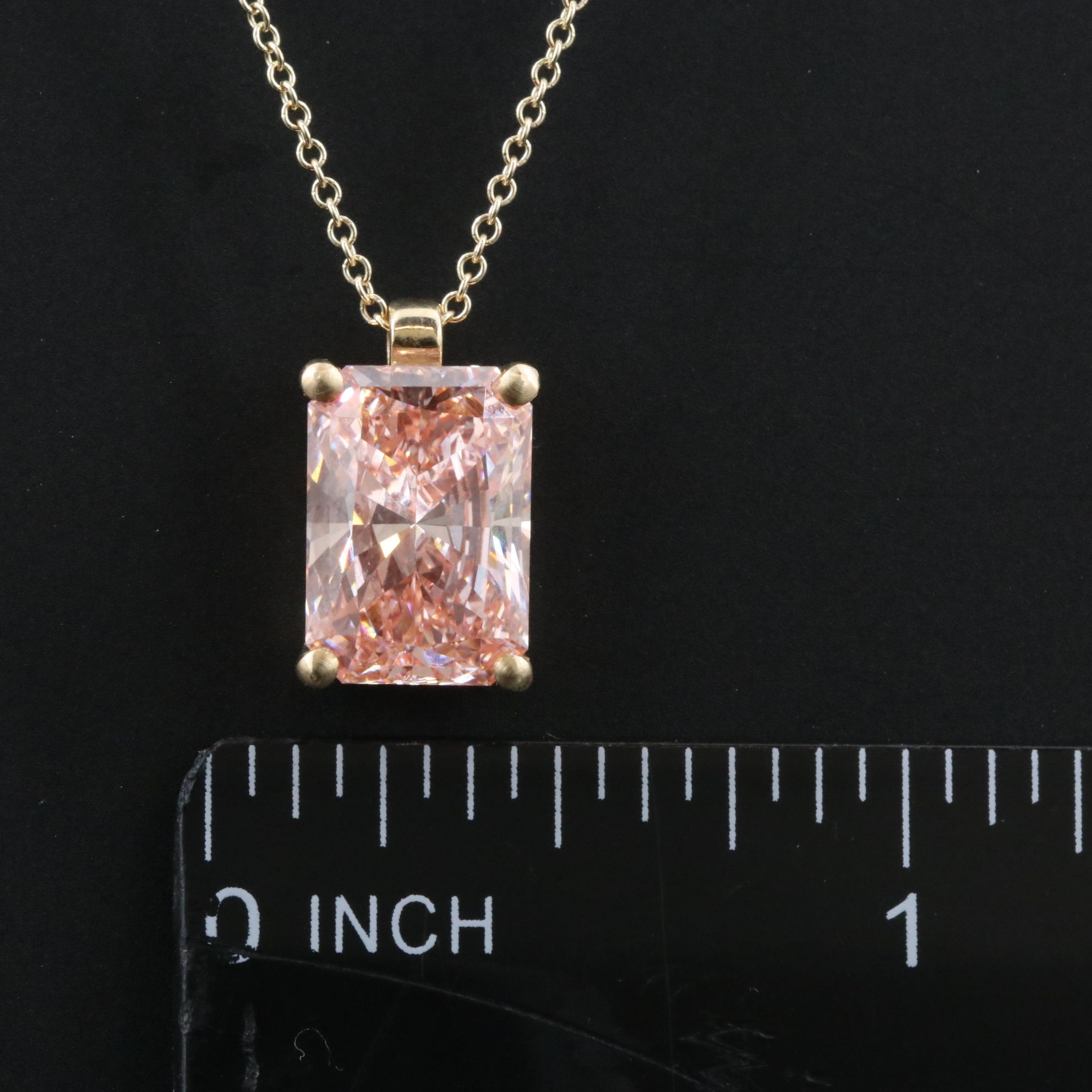 14K 4.03 CT Fancy Intense Pink Lab Grown Diamond Necklace with IGI Report