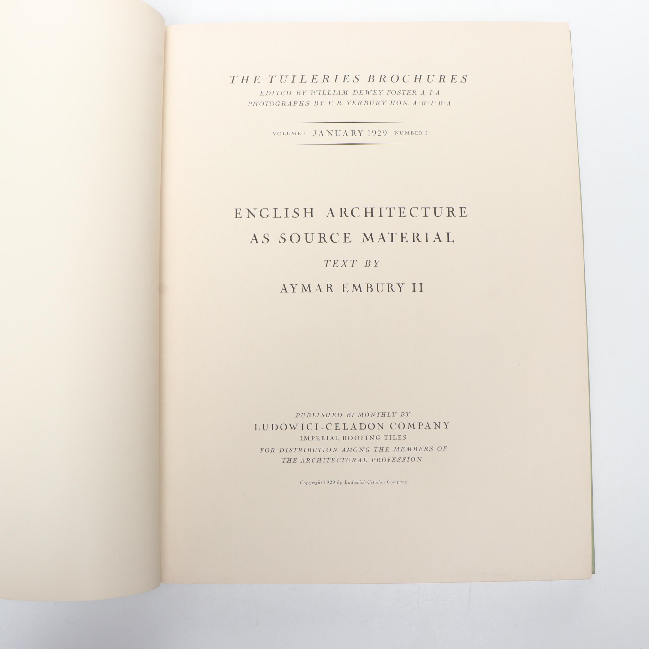 European Architecture Monographs "The Tuileries Brochures" Four-Volume Set