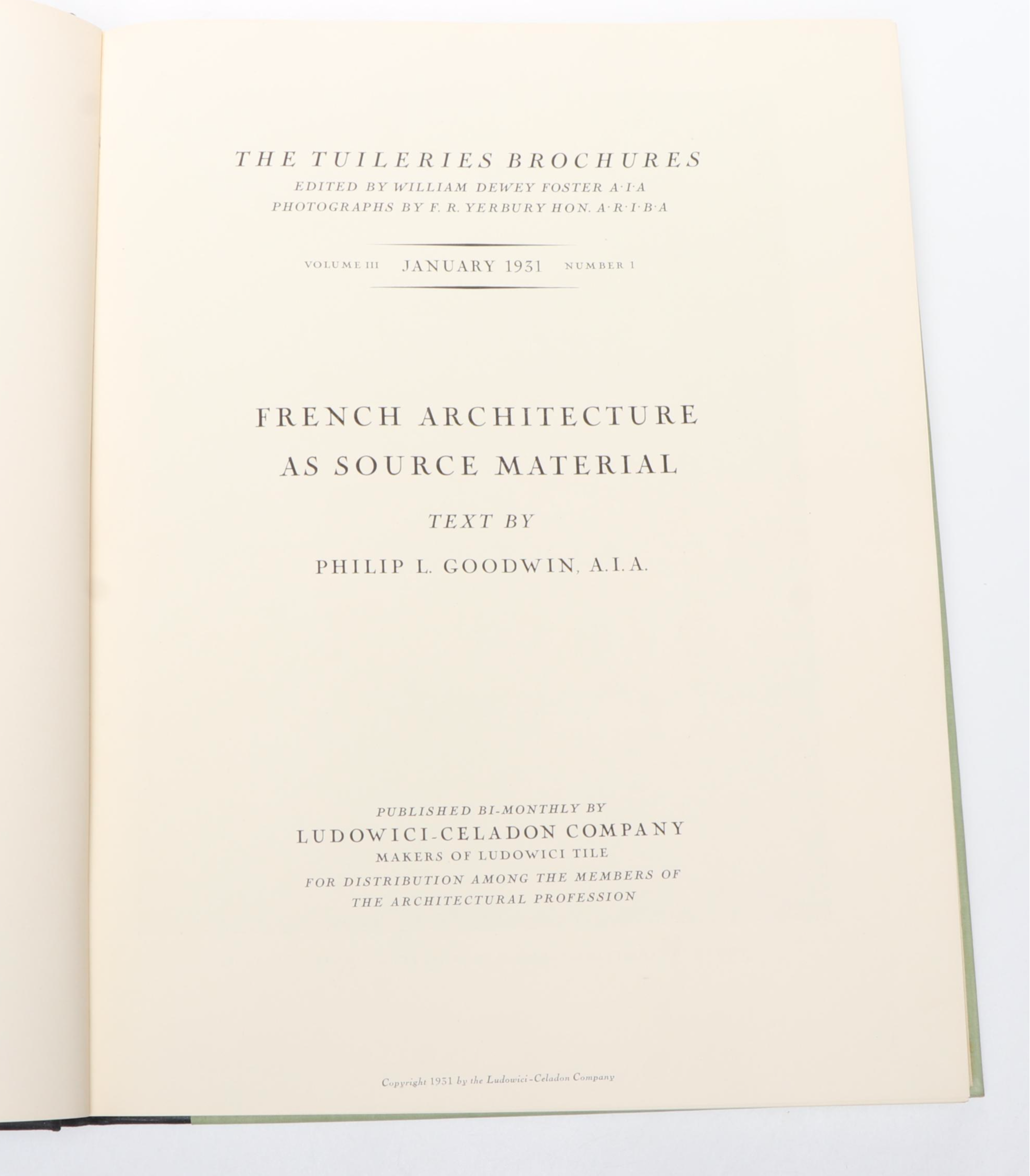 European Architecture Monographs "The Tuileries Brochures" Four-Volume Set