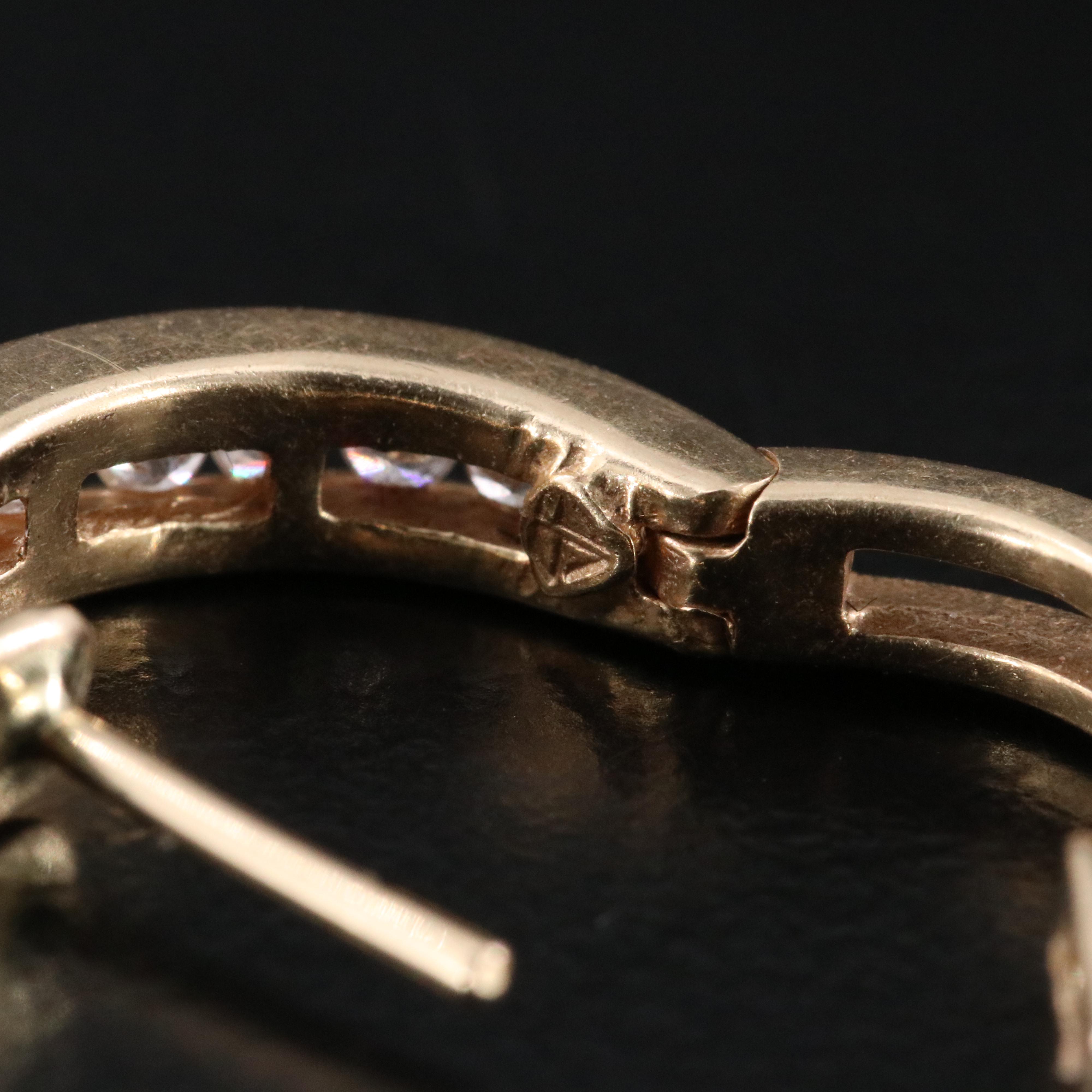 14K 0.35 CTW Diamond Inlay Hoop Earrings