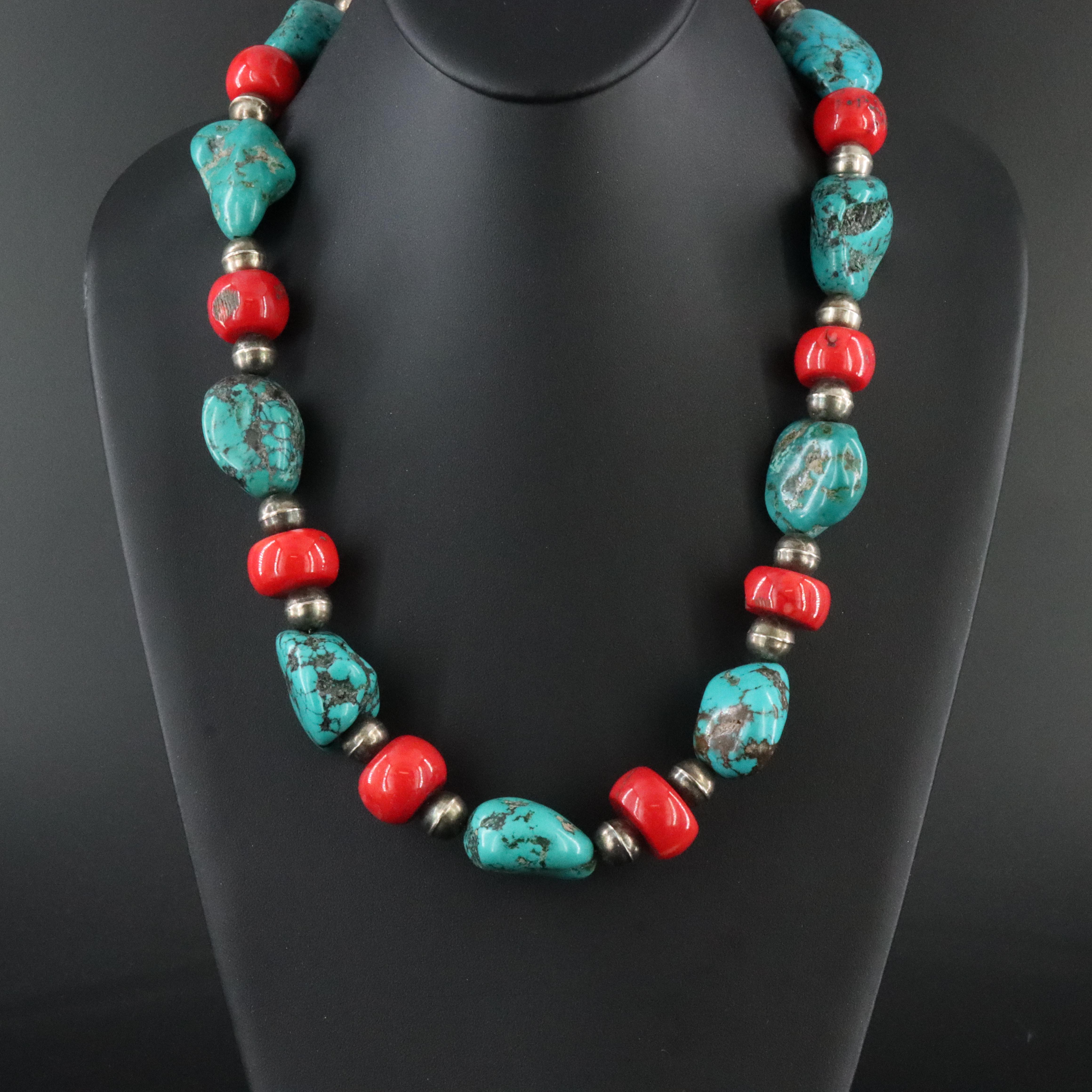 Turquoise and Coral Necklace