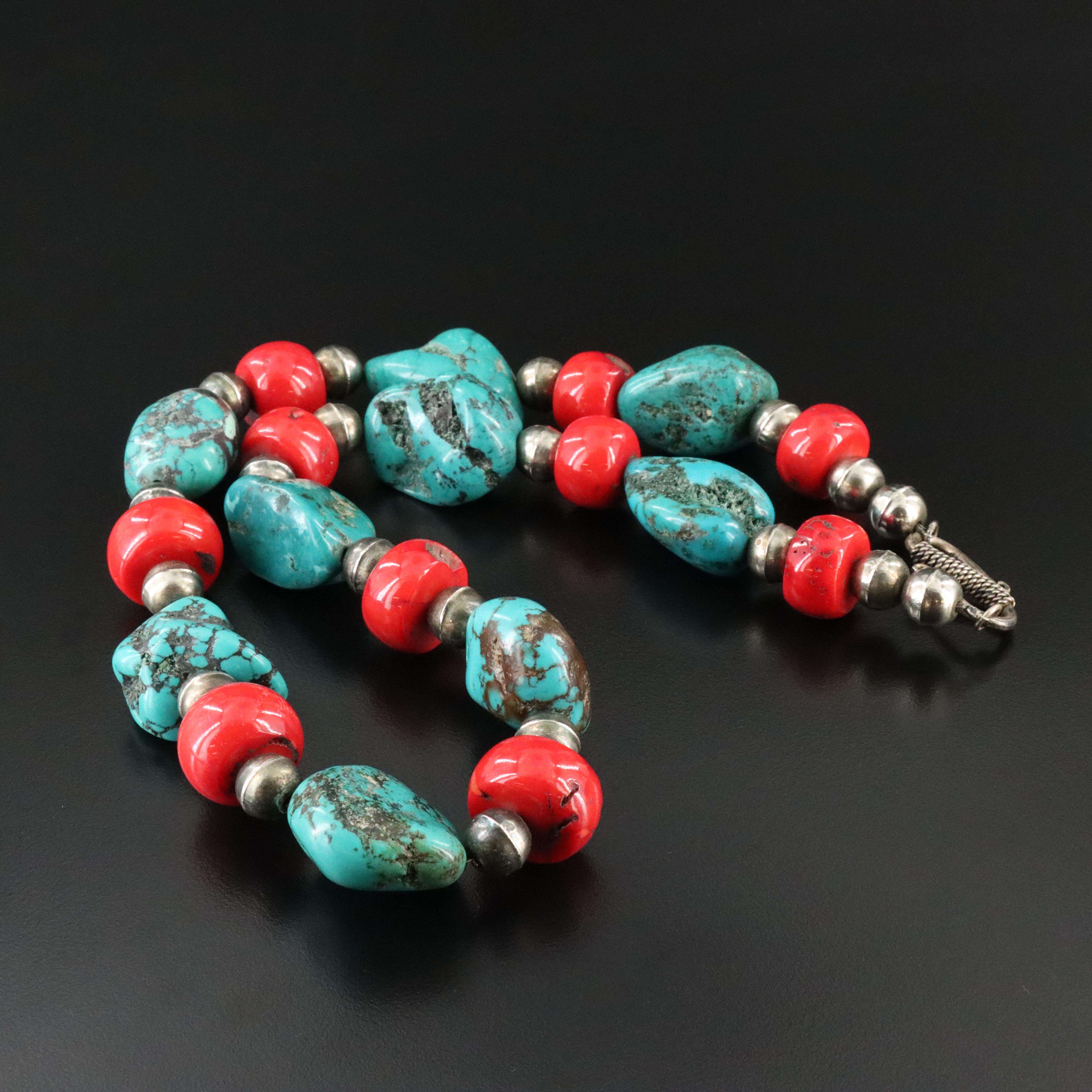 Turquoise and Coral Necklace