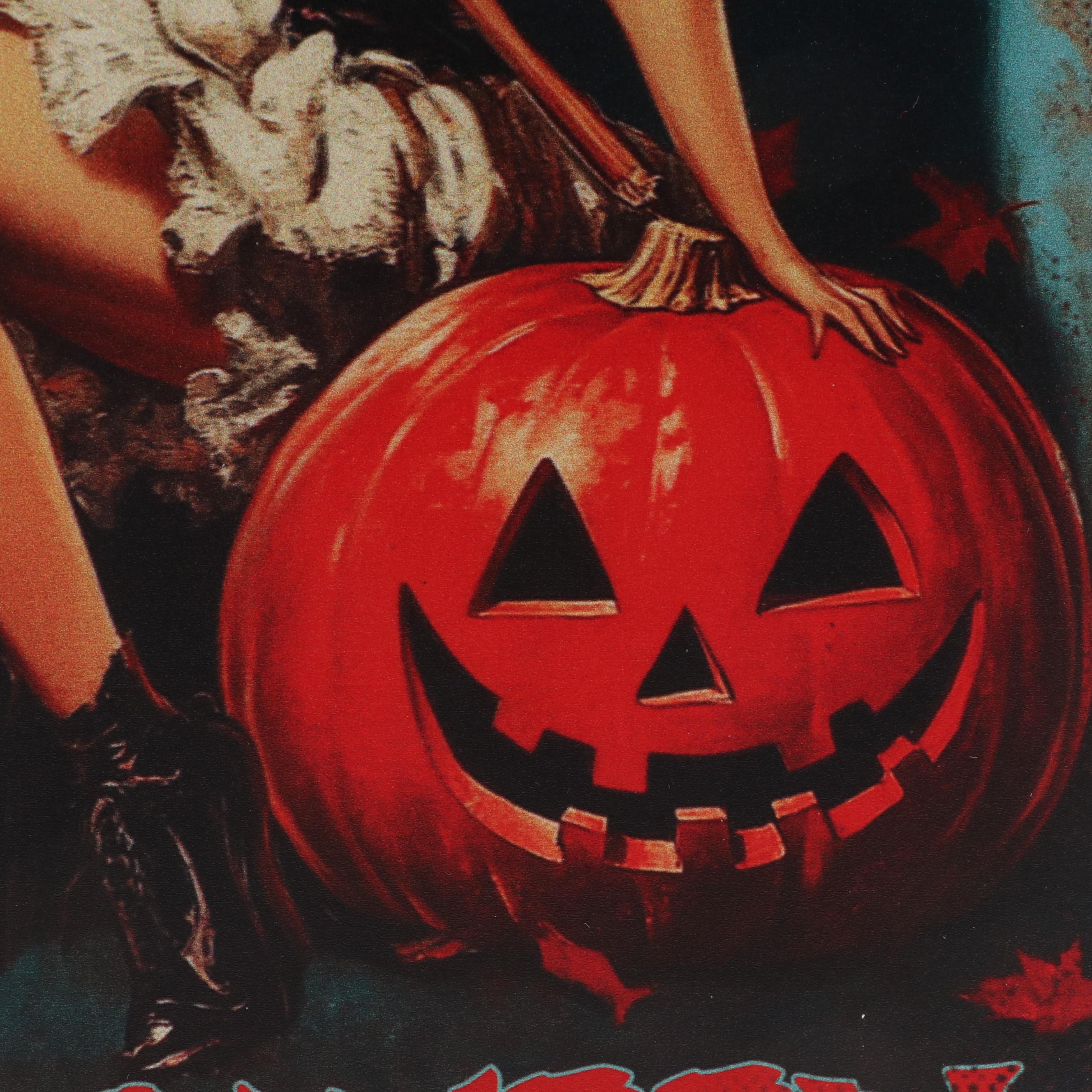 Halloween Cute Witch and Jack-o'-Lantern Transfer-Print Panel