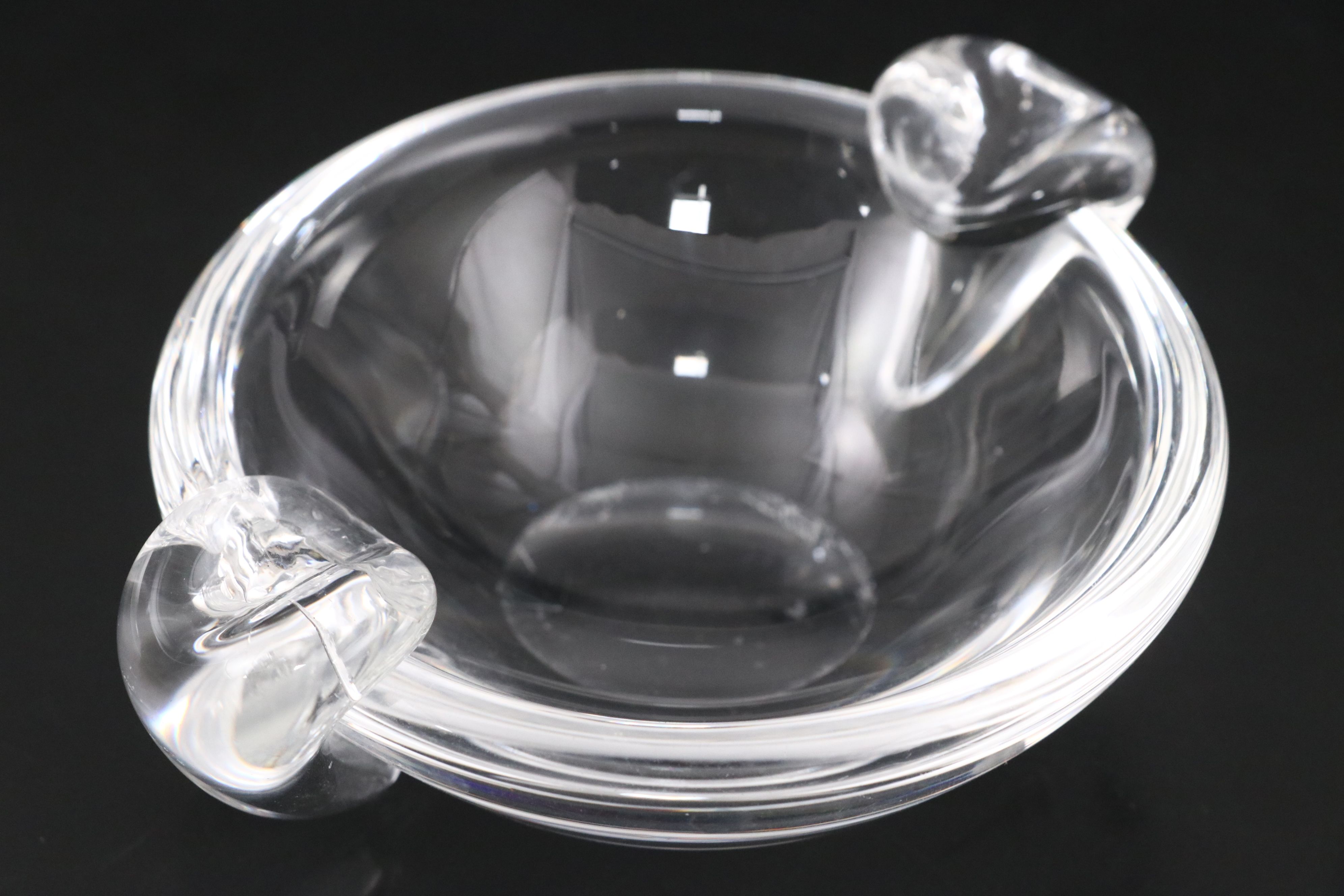 Sascha Brastoff Handmade Gilt Ceramic Vessels with Steuben Crystal Ashtray