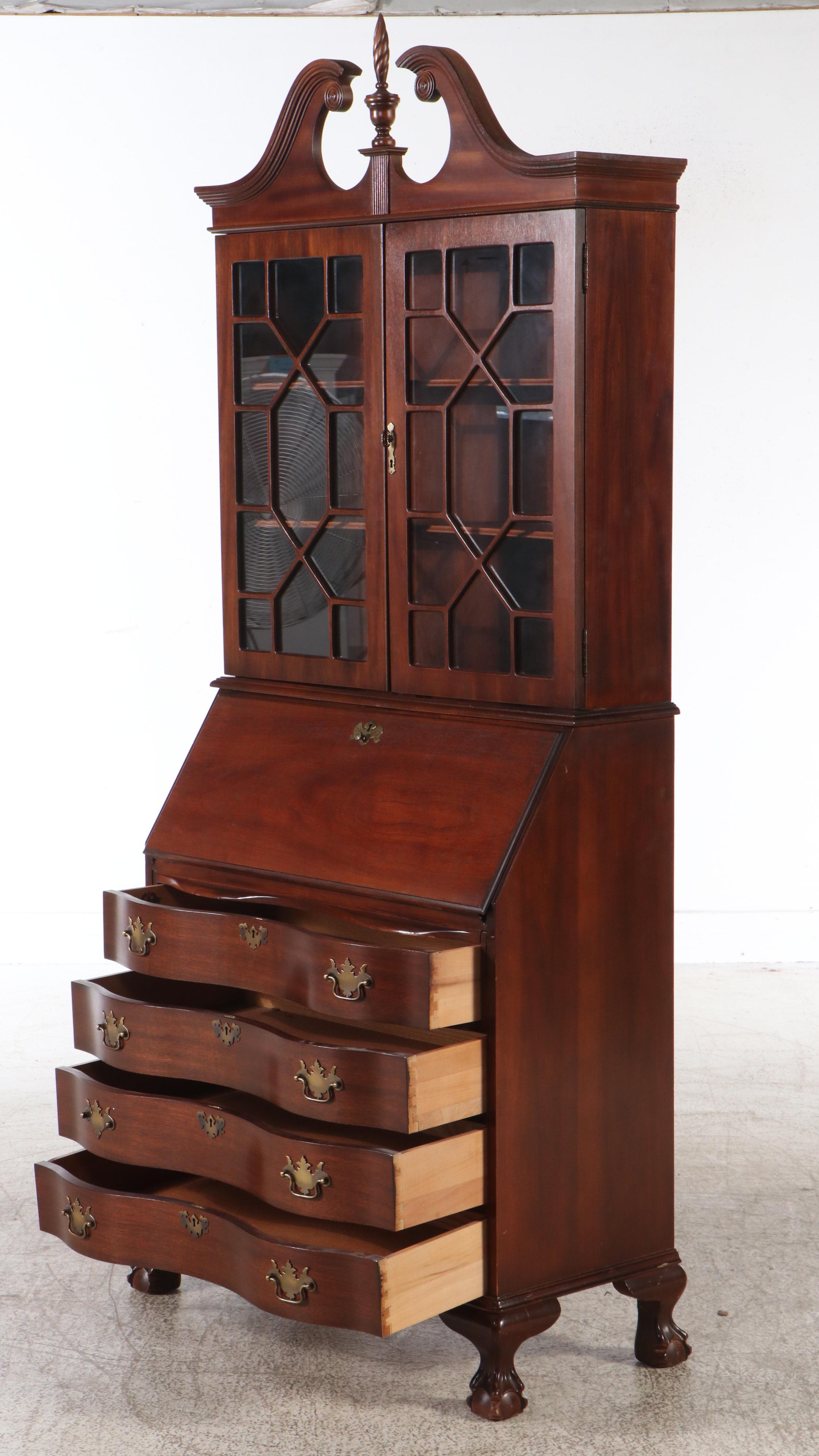 Jasper Cabinet Chippendale Style Mahogany Secretary Desk