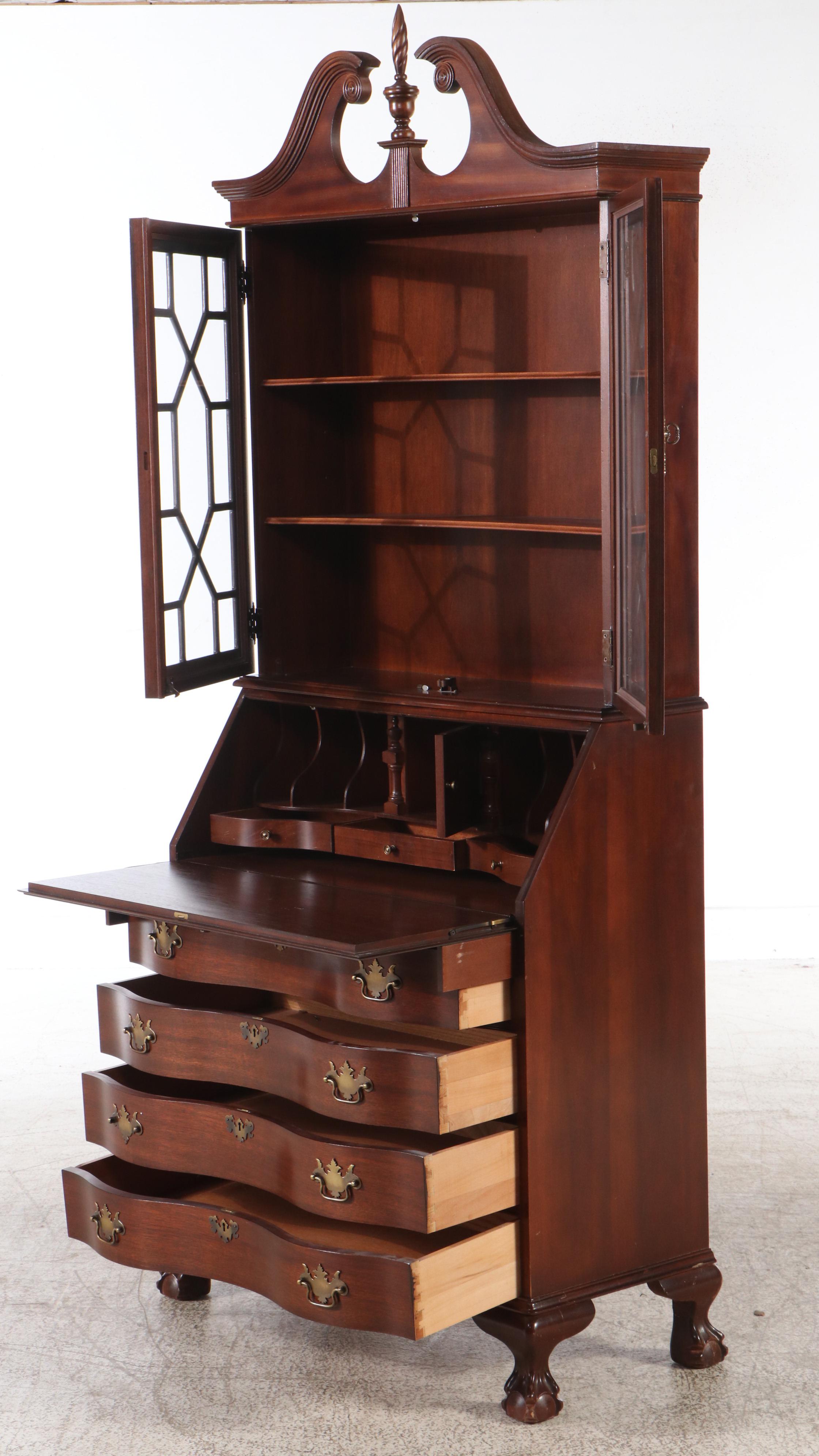 Jasper Cabinet Chippendale Style Mahogany Secretary Desk