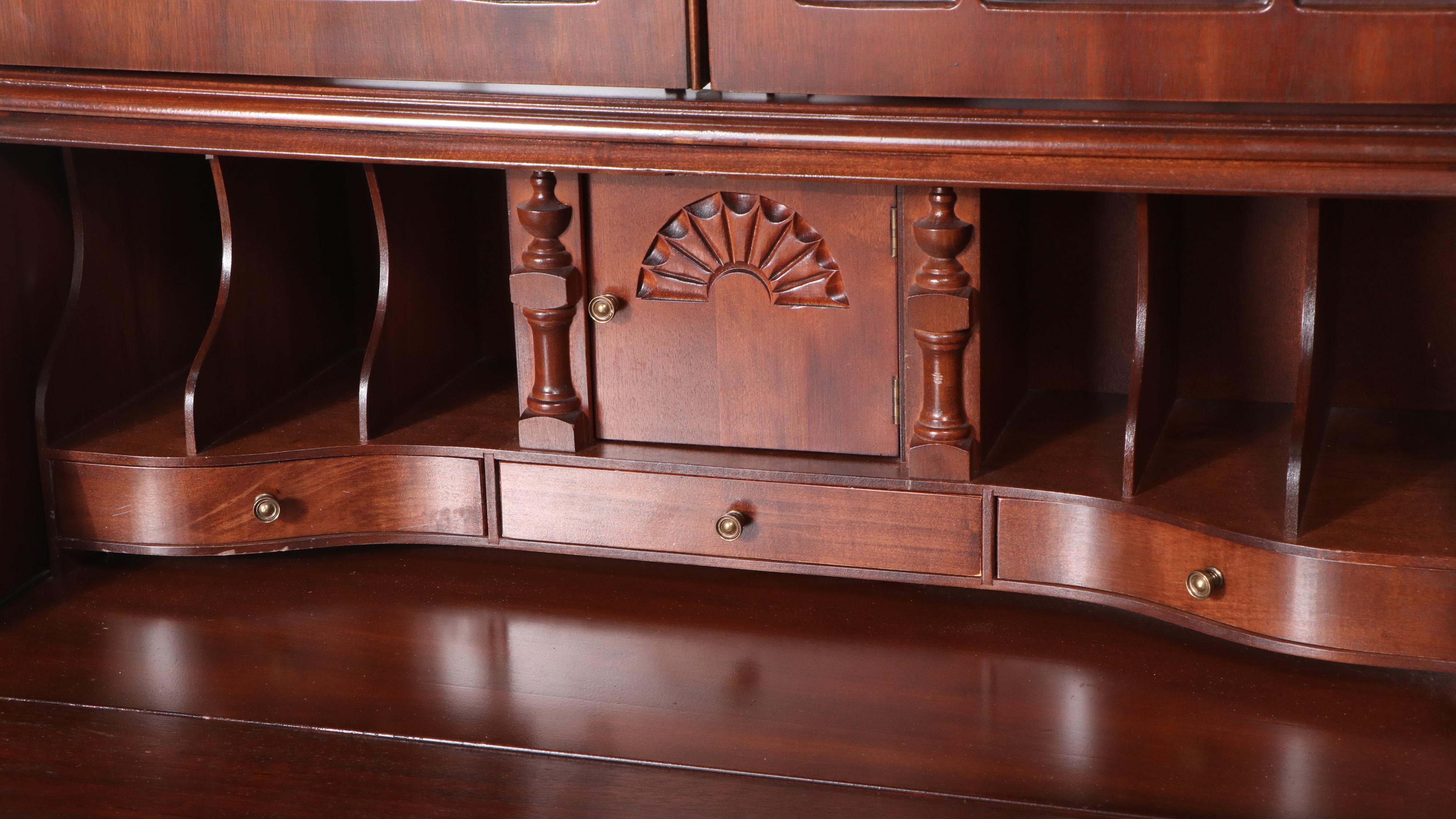Jasper Cabinet Chippendale Style Mahogany Secretary Desk