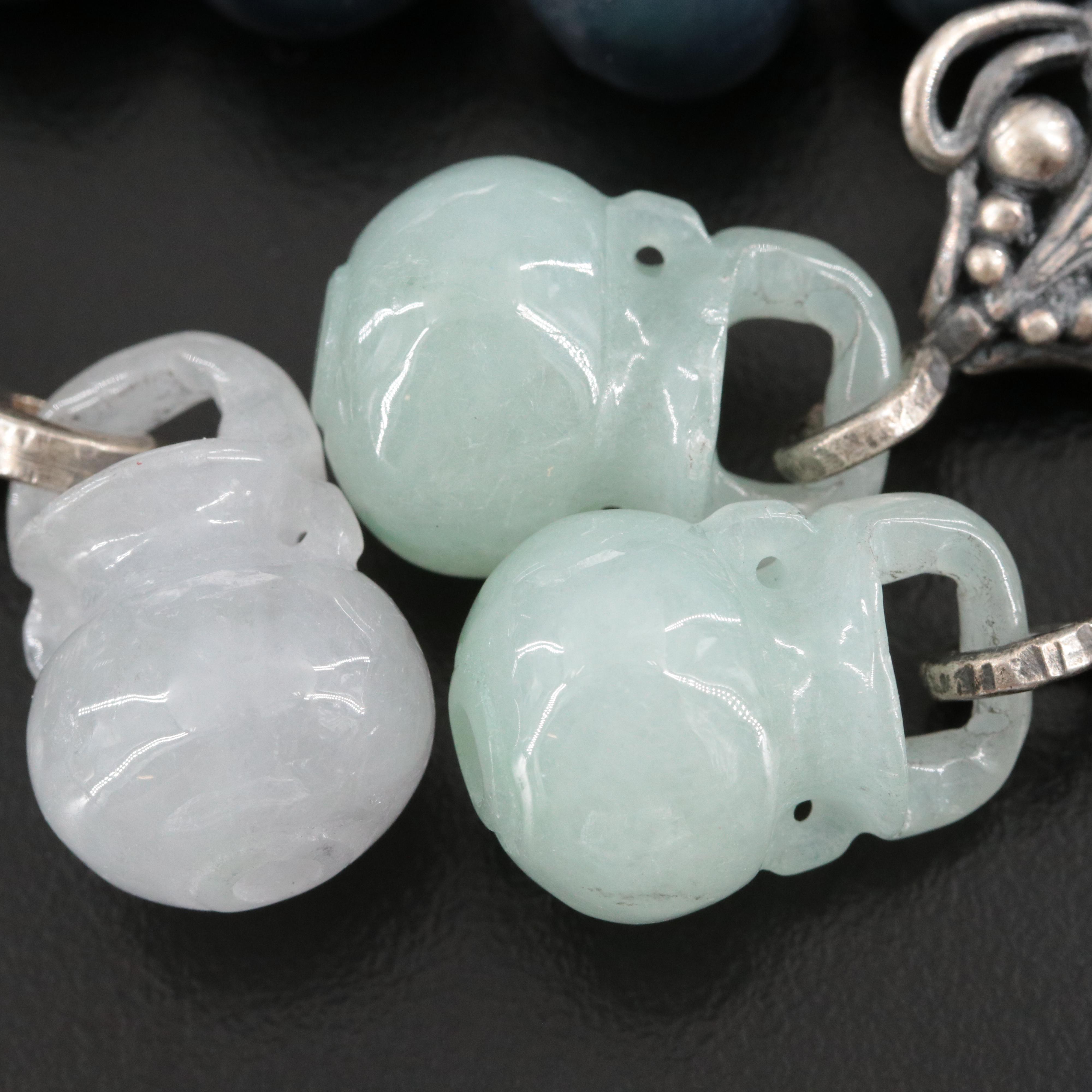 950 Silver Pearl Necklace with Enhancer Pendants