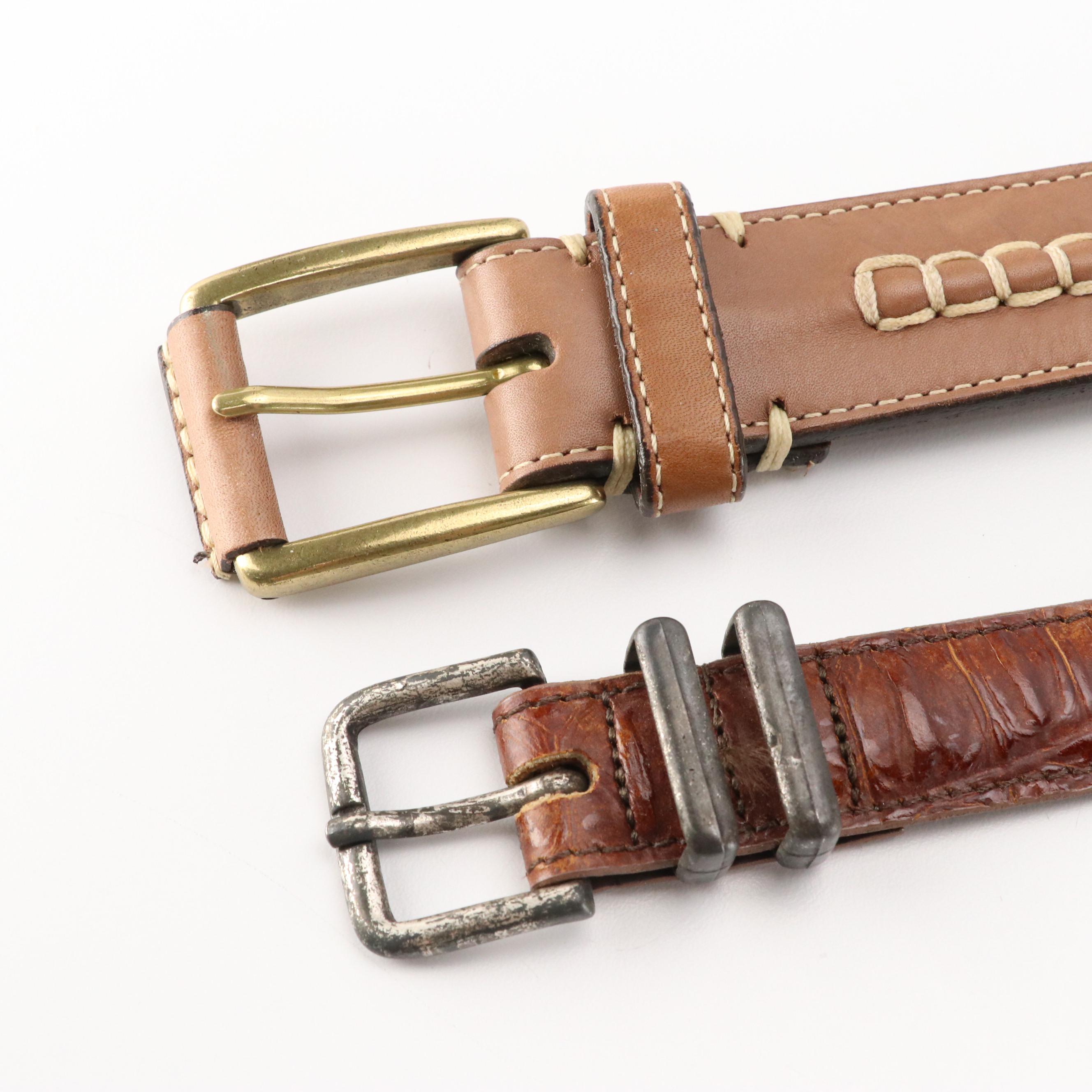 Assorted Brown Leather Belts from Cole Haan, Oleg Cassini and More