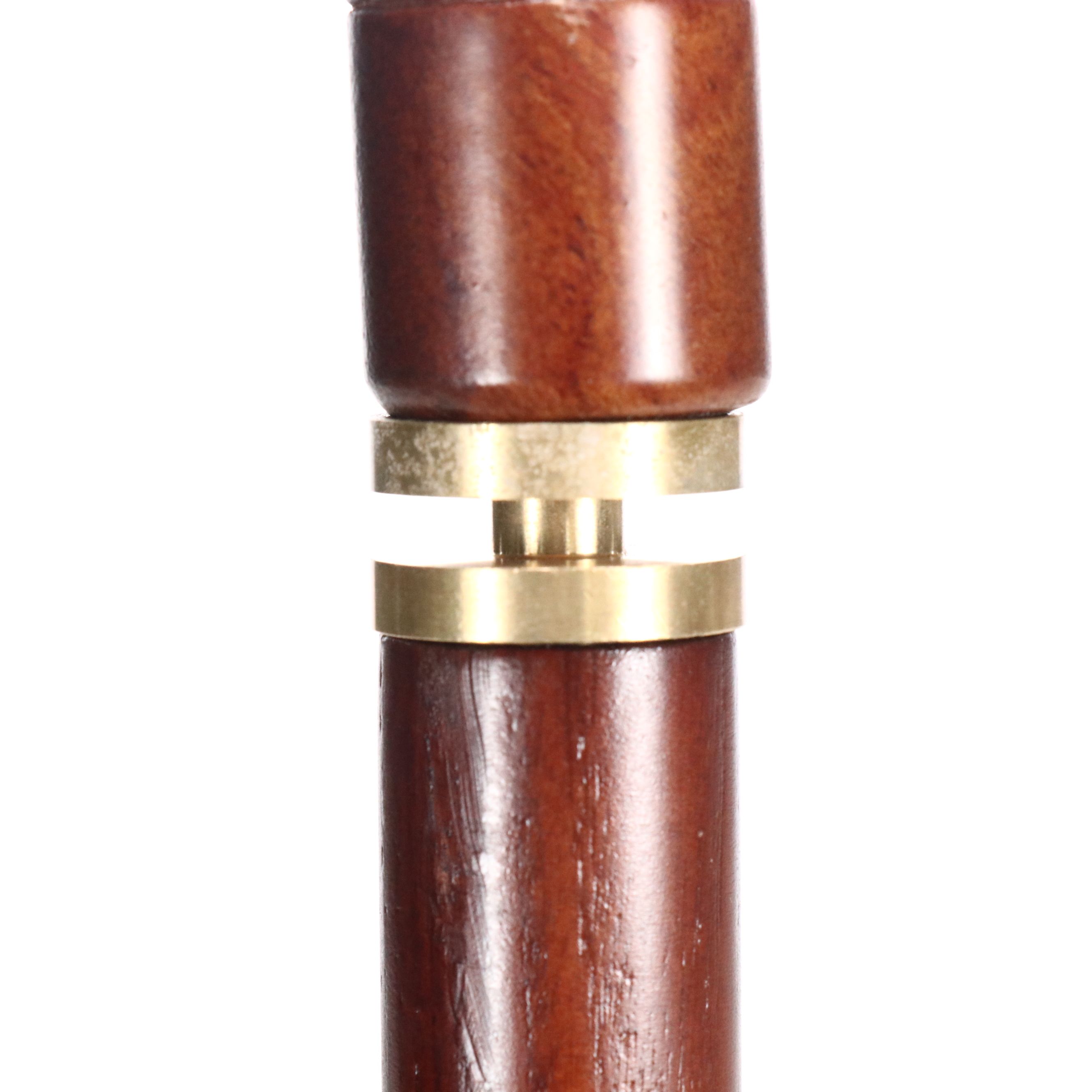 Resting Fox Carved Wood Derby Cane