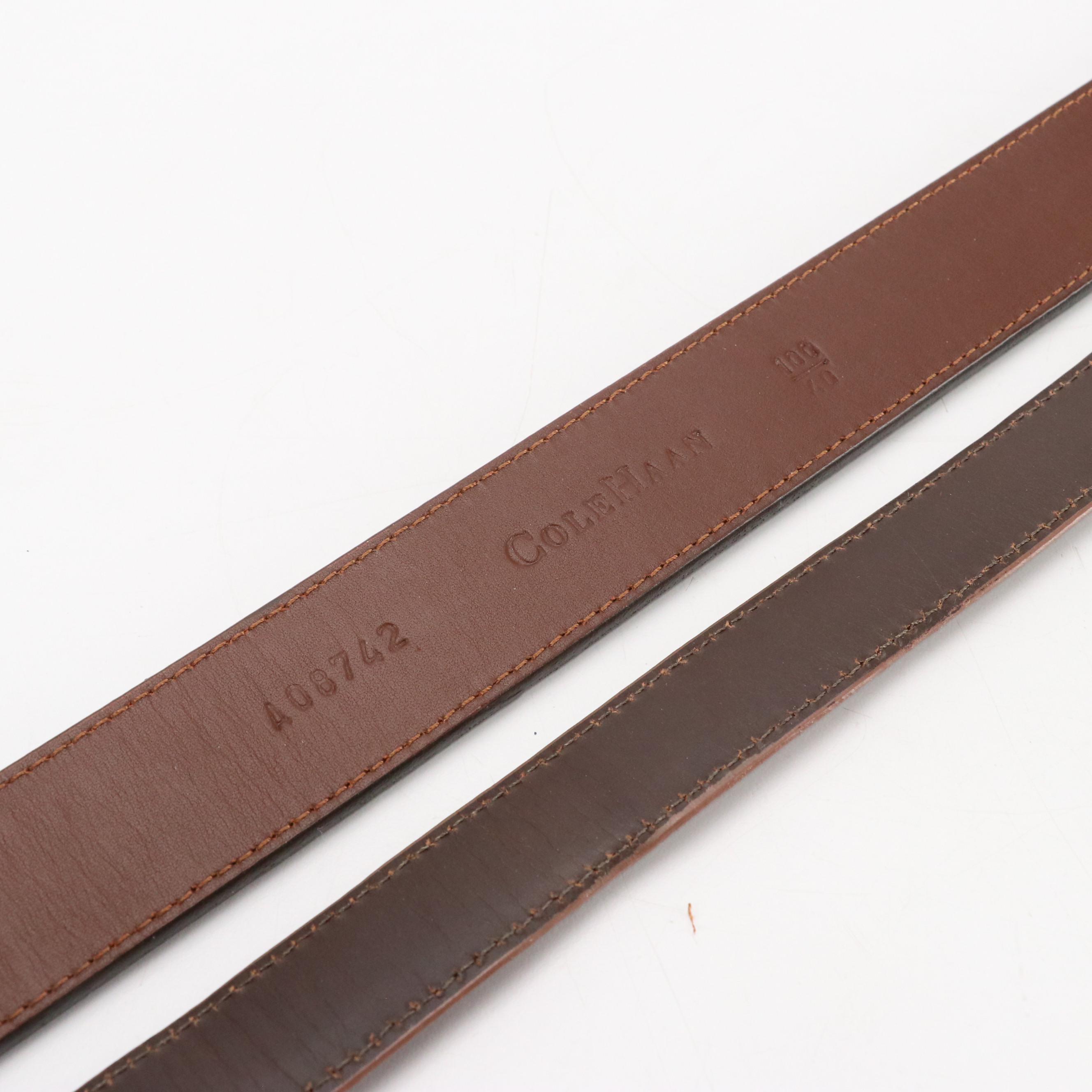 Assorted Brown Leather Belts from Cole Haan, Oleg Cassini and More