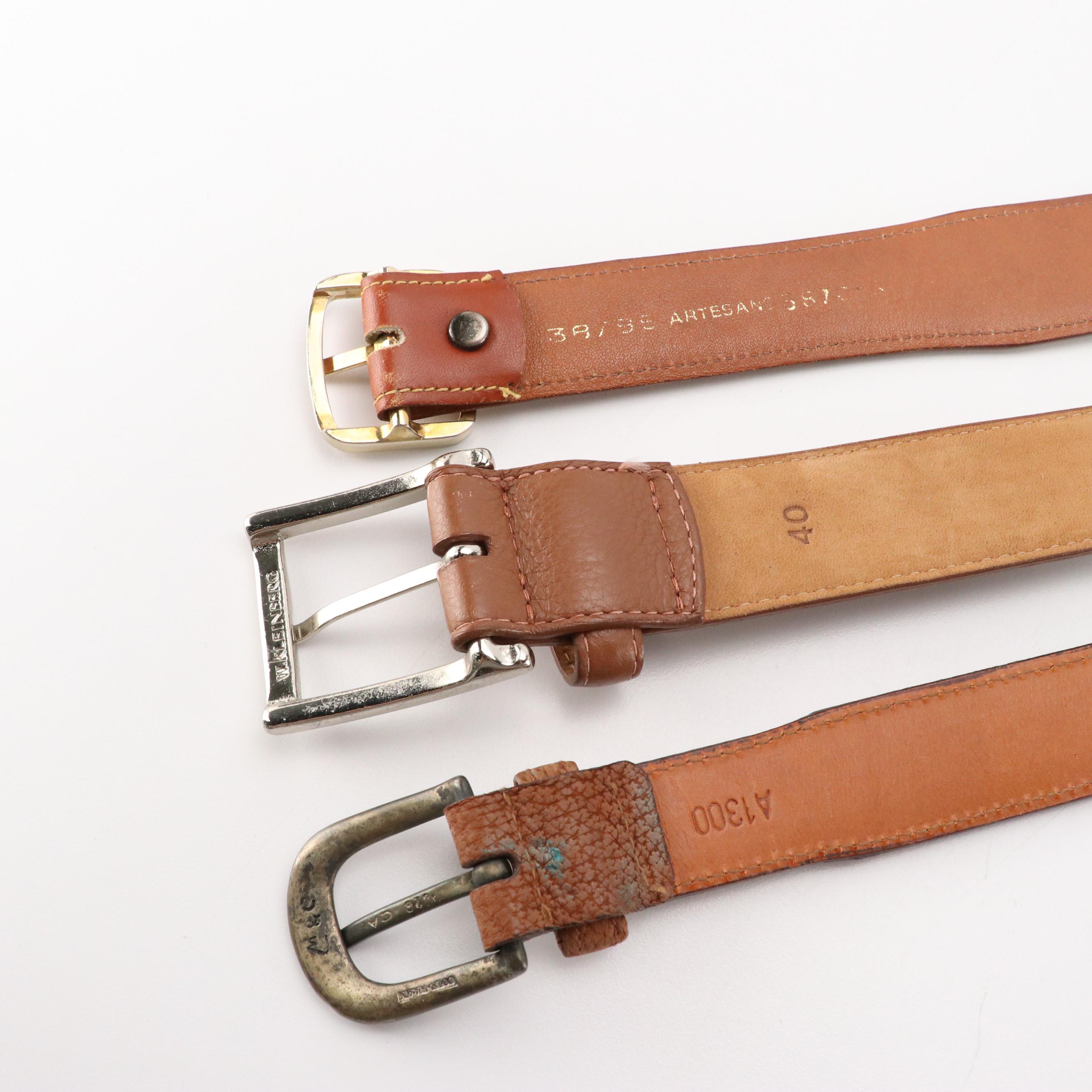 Assorted Brown Leather Belts from Cole Haan, Oleg Cassini and More