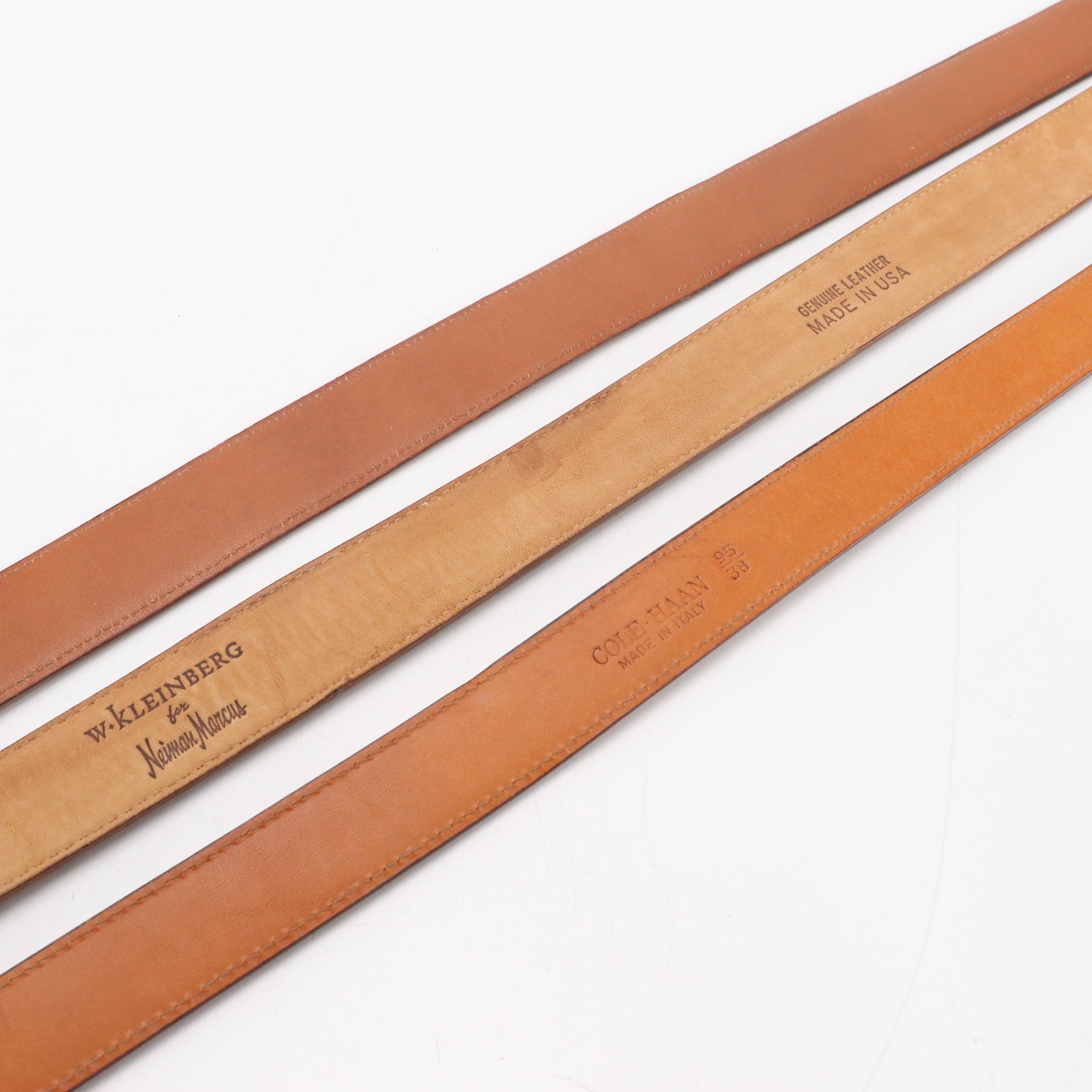 Assorted Brown Leather Belts from Cole Haan, Oleg Cassini and More