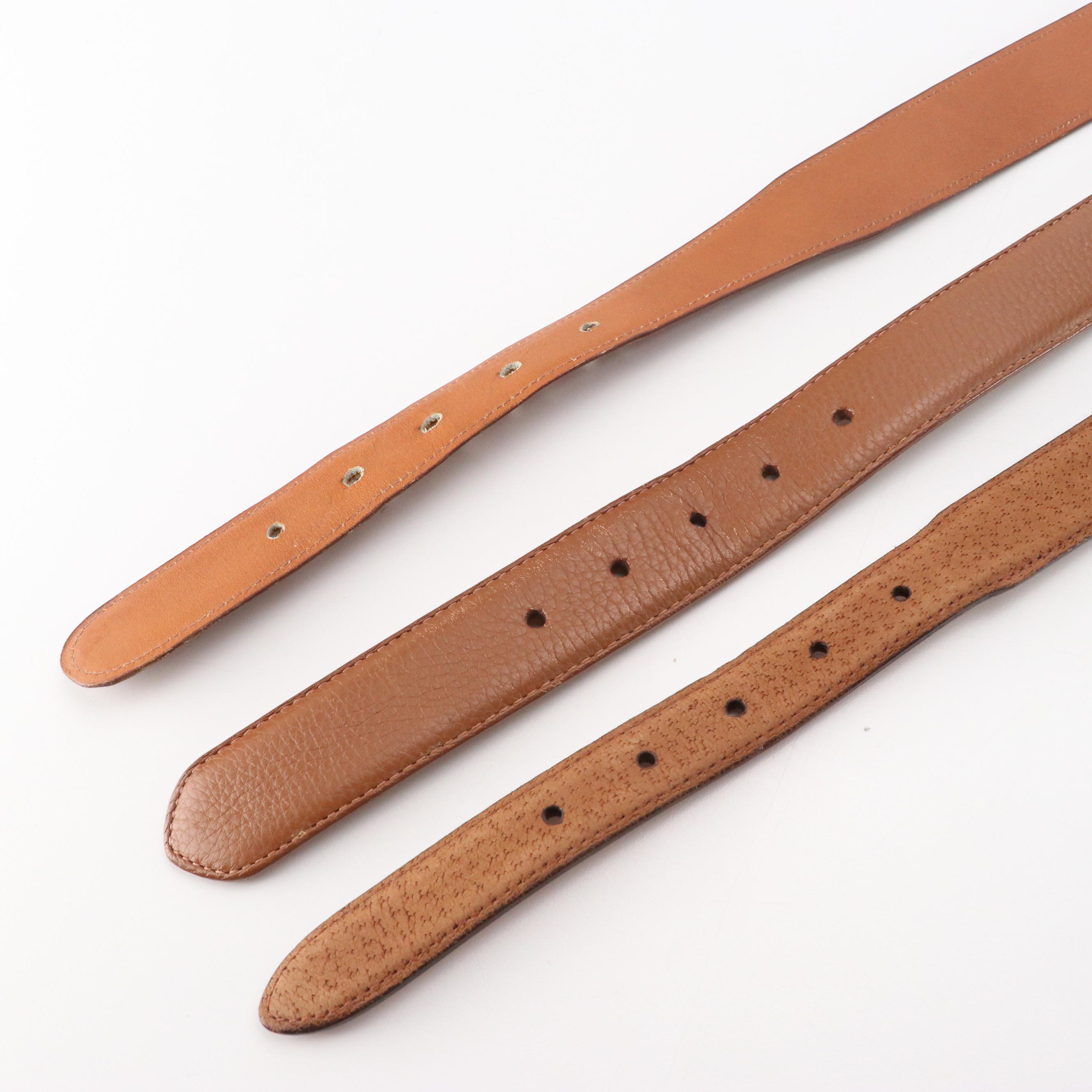 Assorted Brown Leather Belts from Cole Haan, Oleg Cassini and More