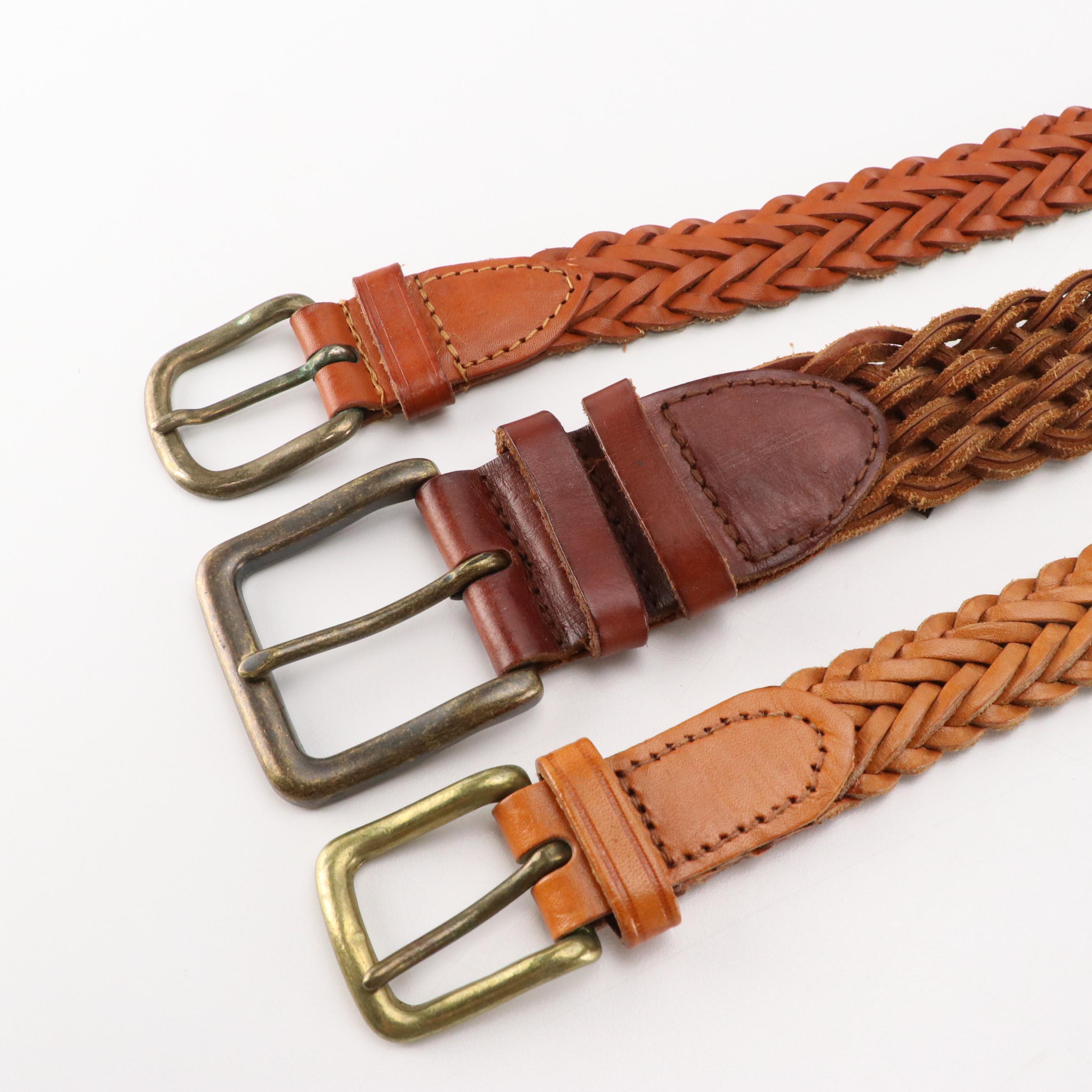 Assorted Brown Leather Belts from Cole Haan, Oleg Cassini and More