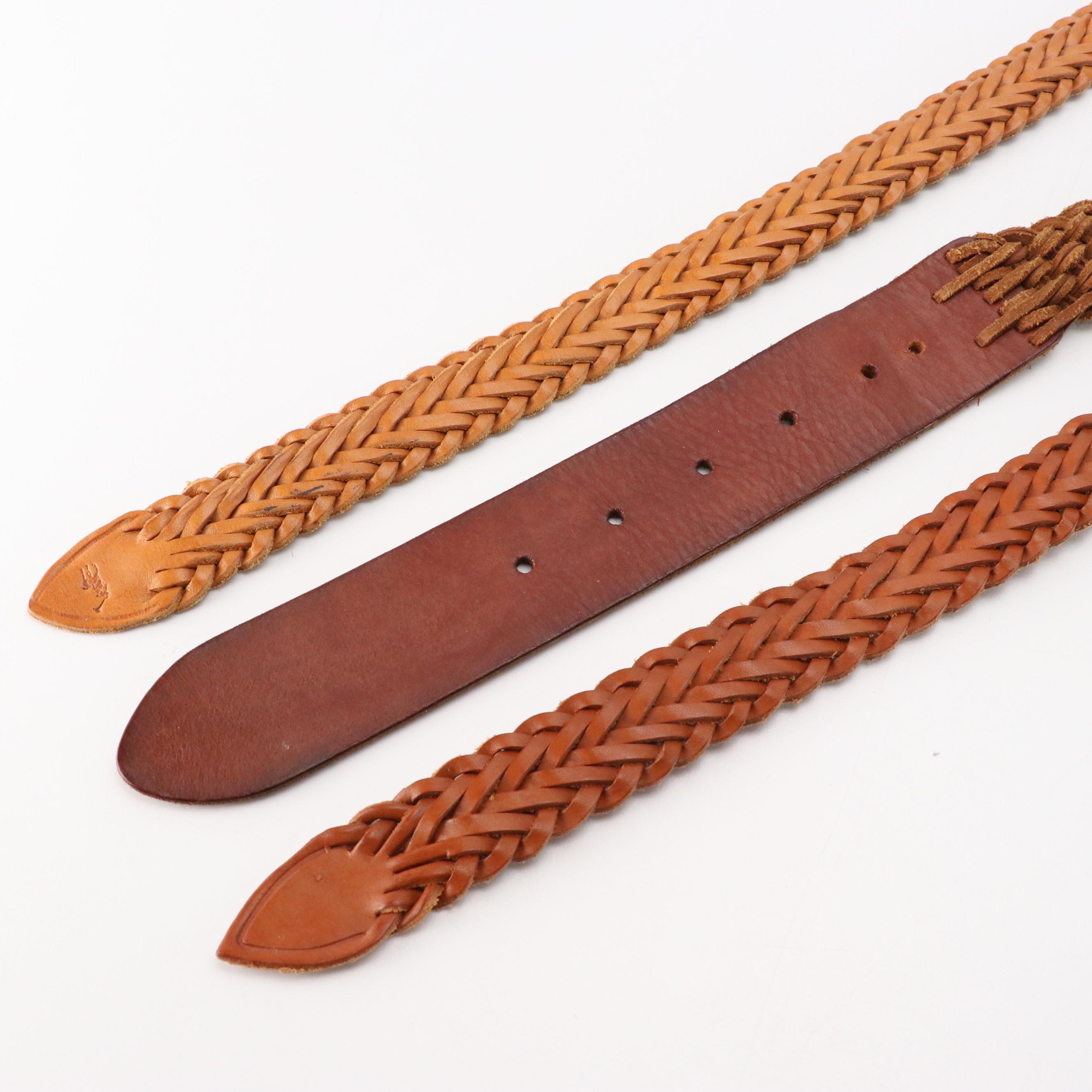 Assorted Brown Leather Belts from Cole Haan, Oleg Cassini and More