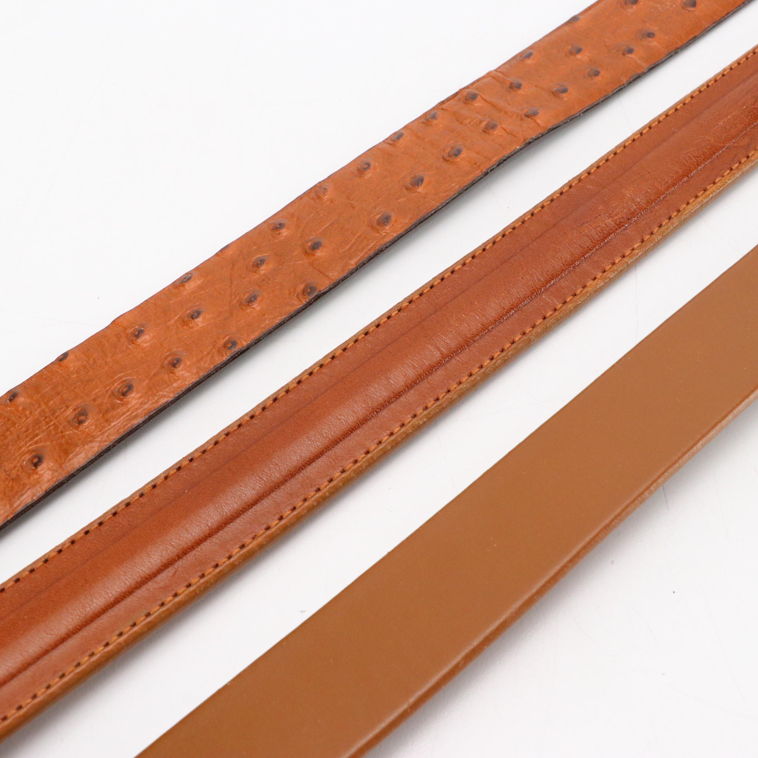 Assorted Brown Leather Belts from Cole Haan, Oleg Cassini and More