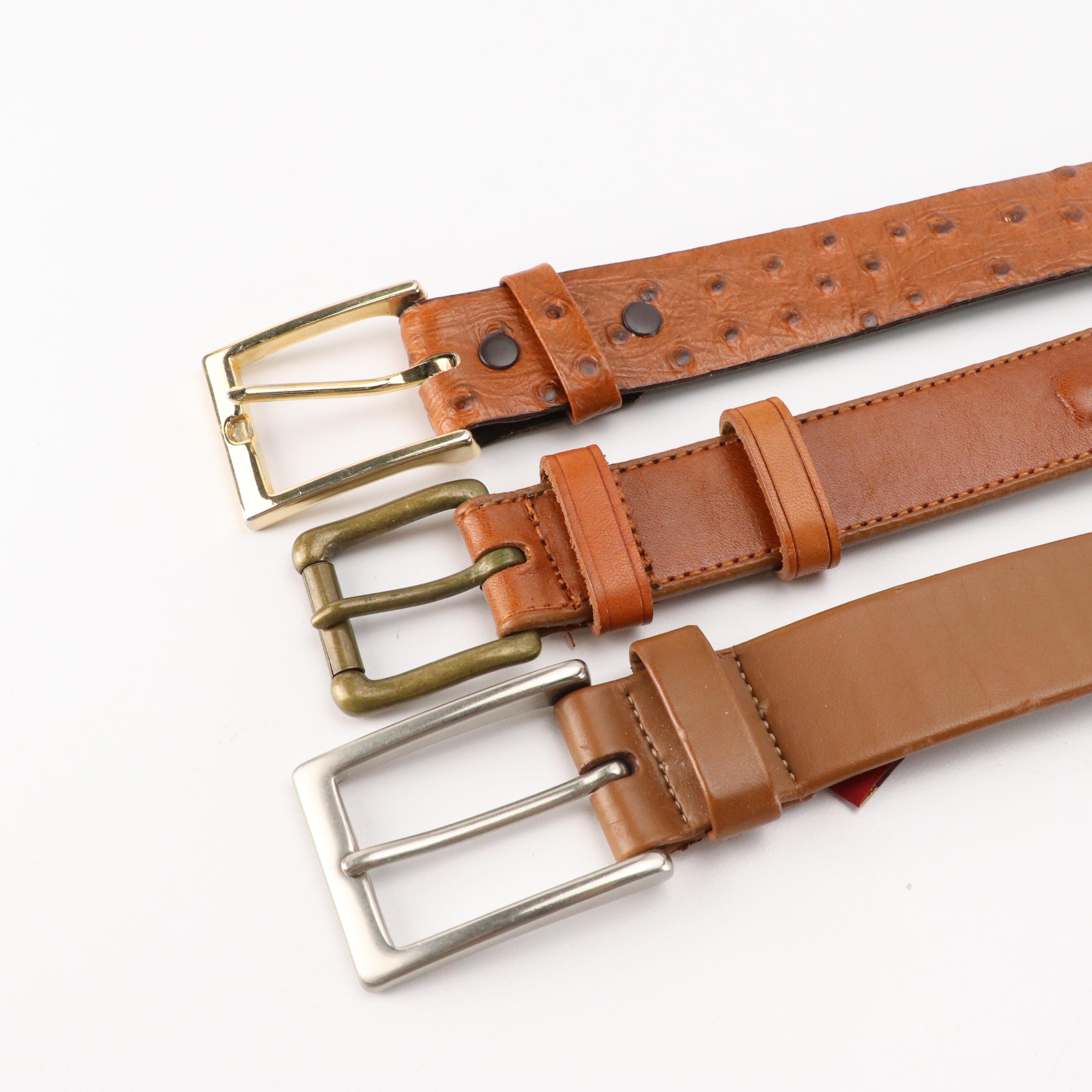 Assorted Brown Leather Belts from Cole Haan, Oleg Cassini and More