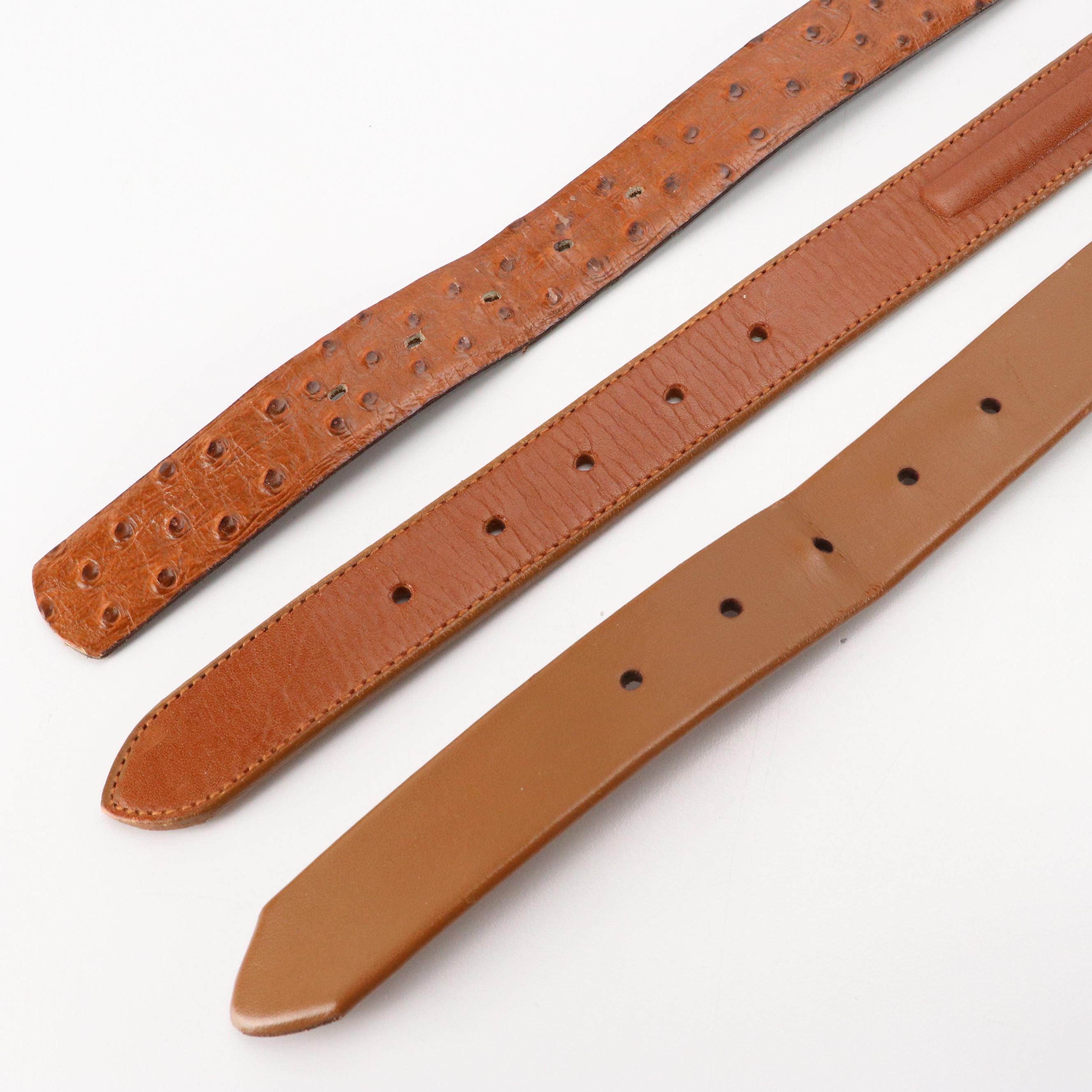 Assorted Brown Leather Belts from Cole Haan, Oleg Cassini and More