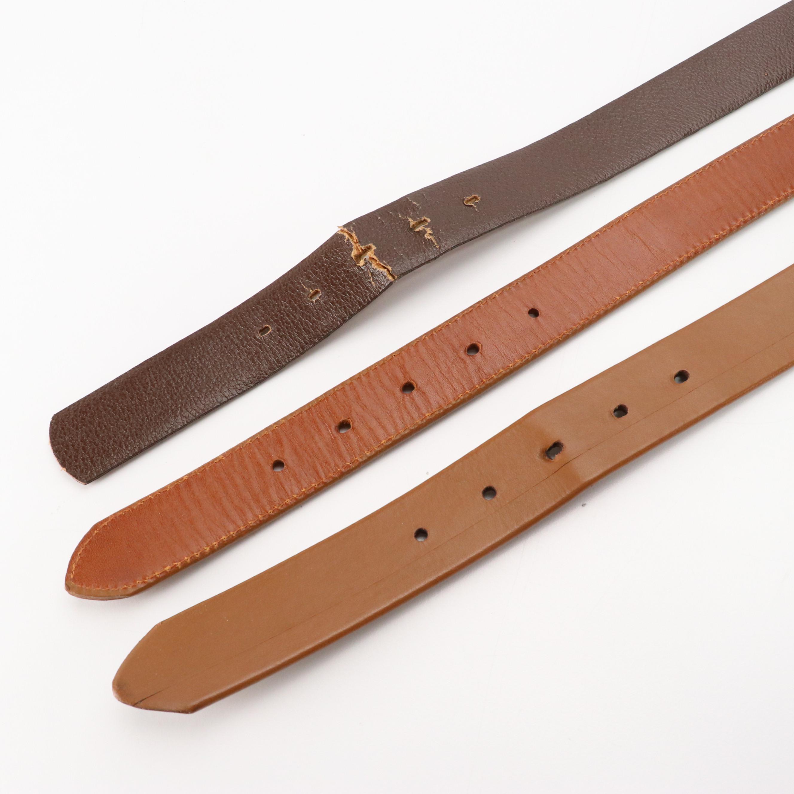 Assorted Brown Leather Belts from Cole Haan, Oleg Cassini and More