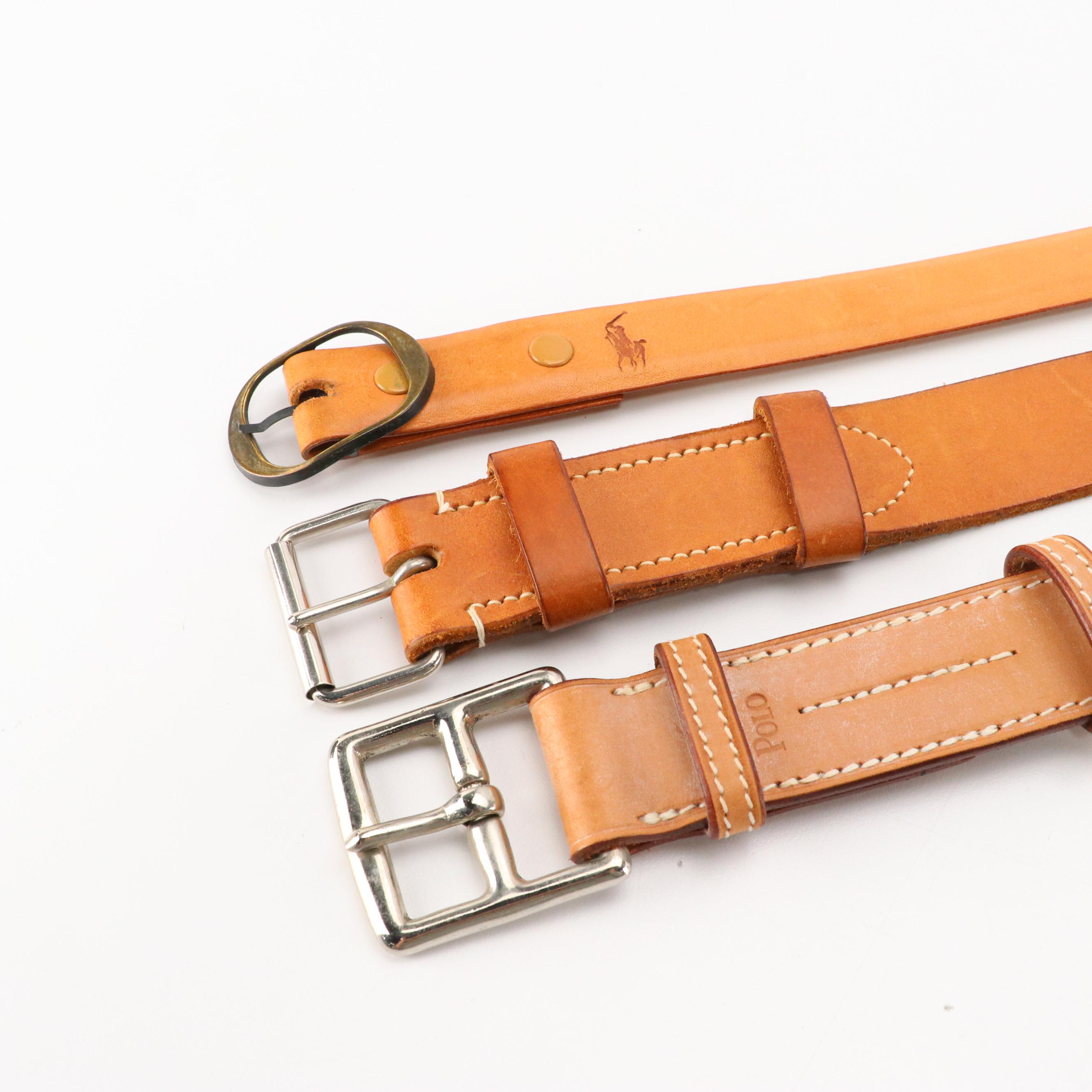 Assorted Brown Leather Belts from Cole Haan, Oleg Cassini and More