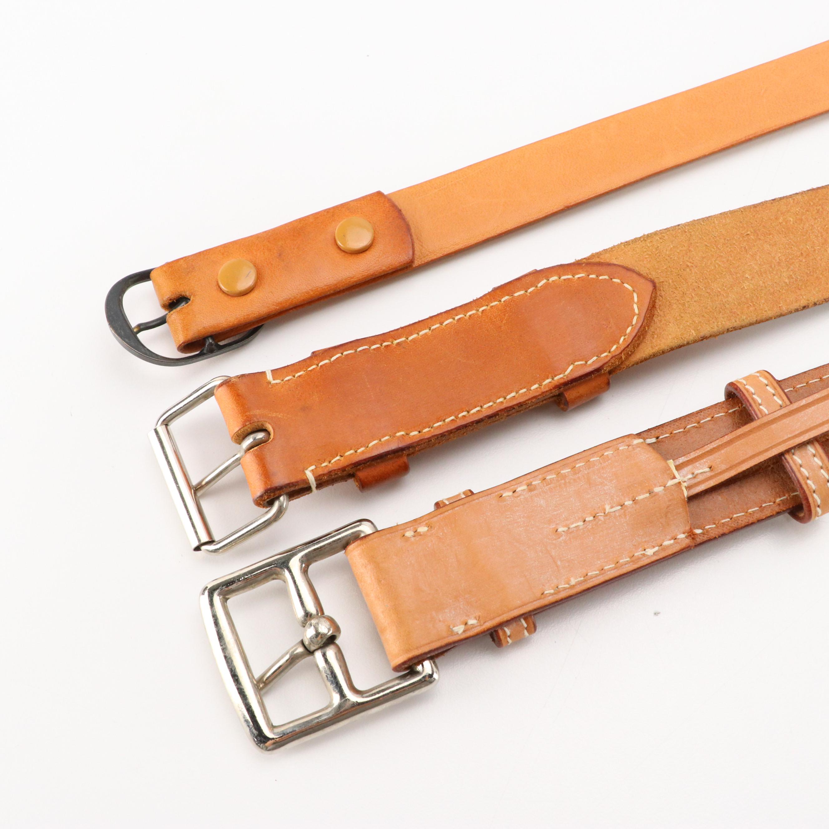 Assorted Brown Leather Belts from Cole Haan, Oleg Cassini and More