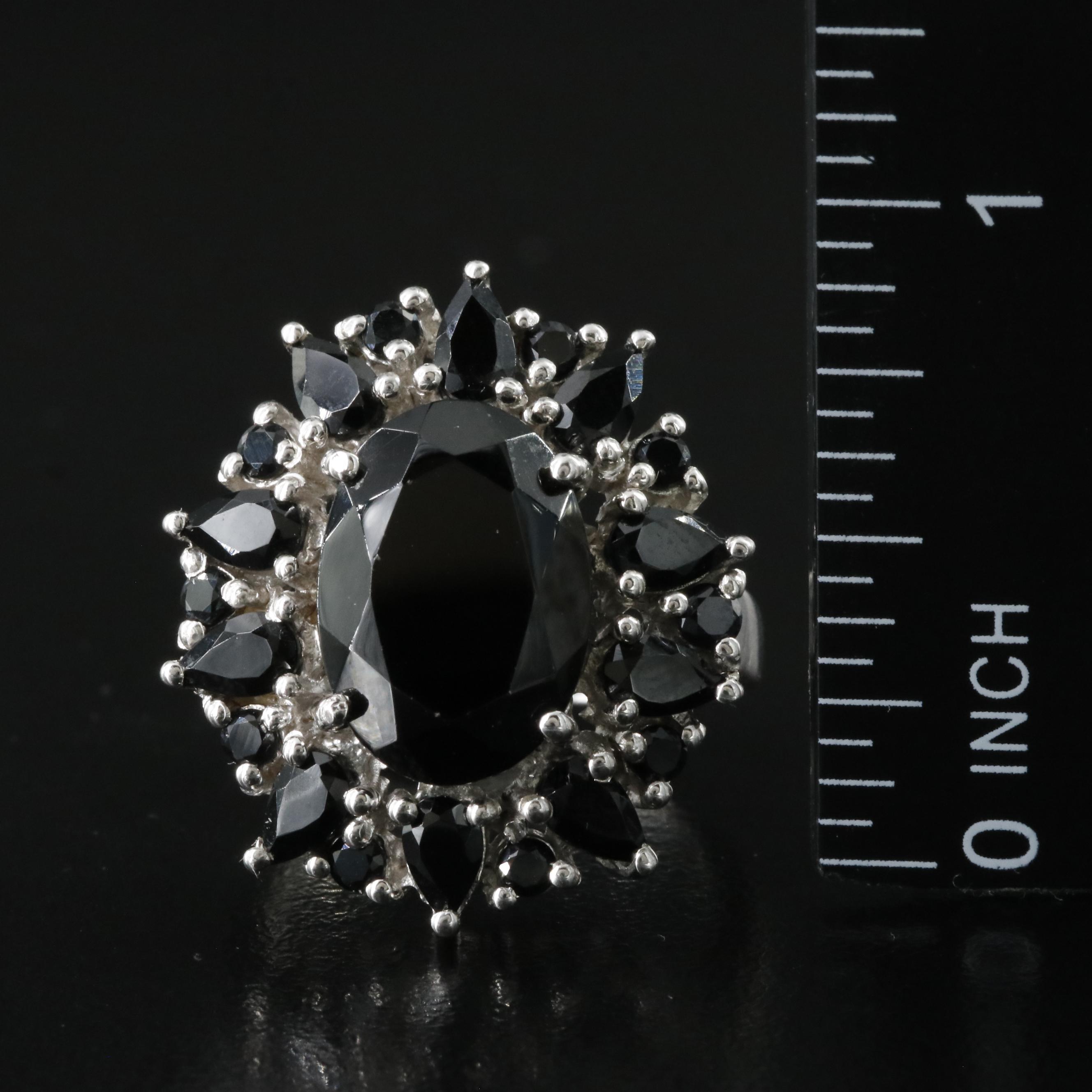 Sterling Prasiolite and Spinel Ring Collection