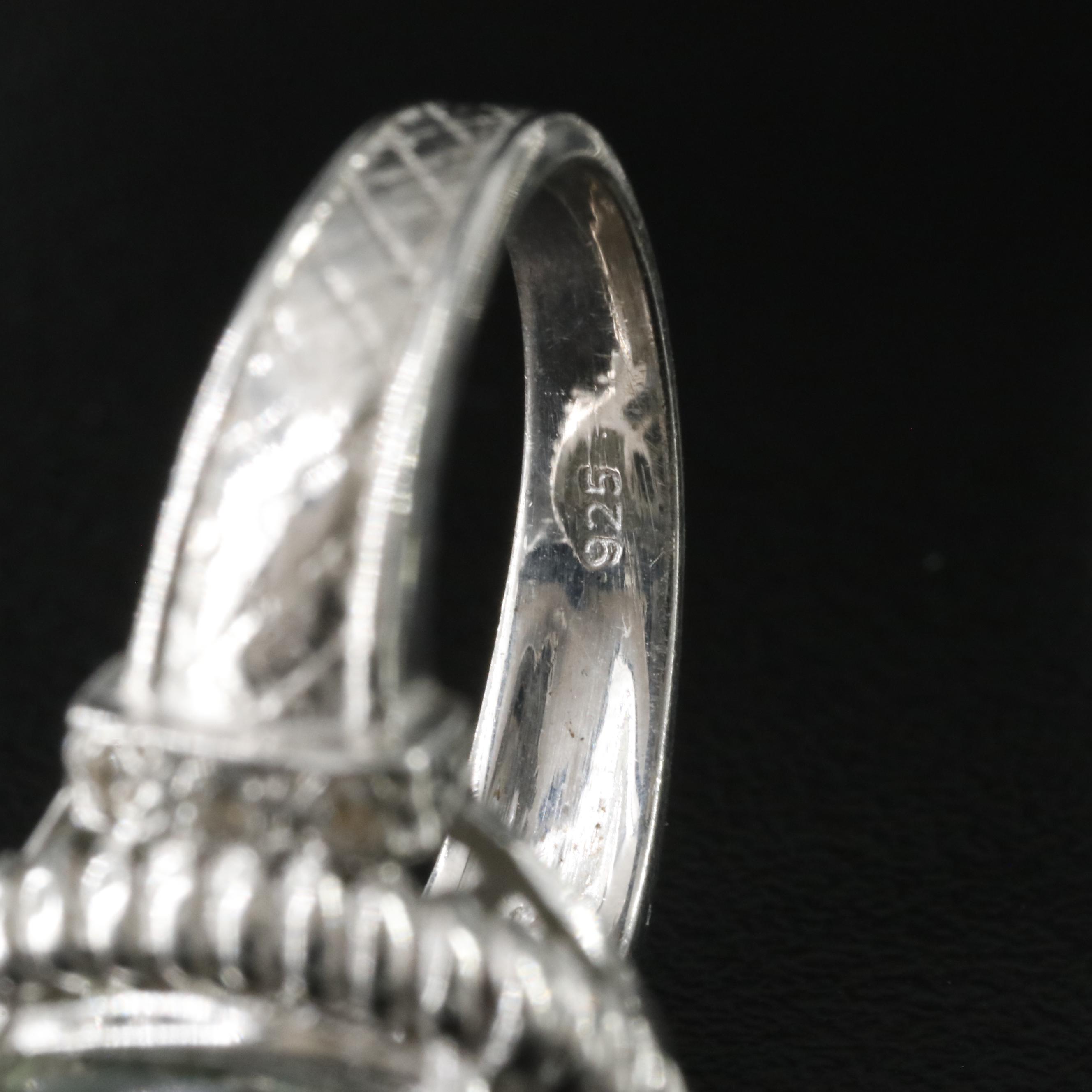 Sterling Prasiolite and Spinel Ring Collection