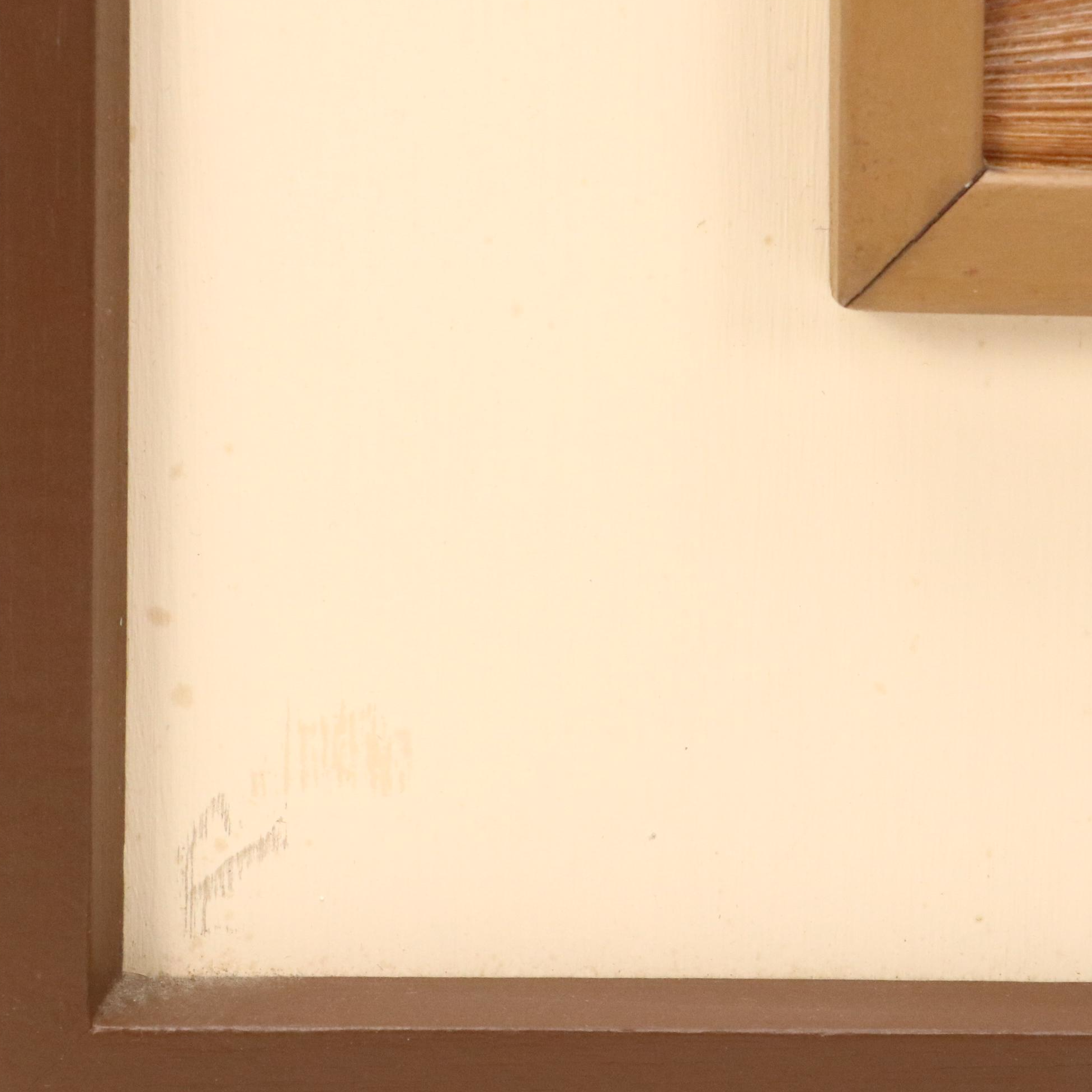 Collage with Dried Leaves of Native American with Bow